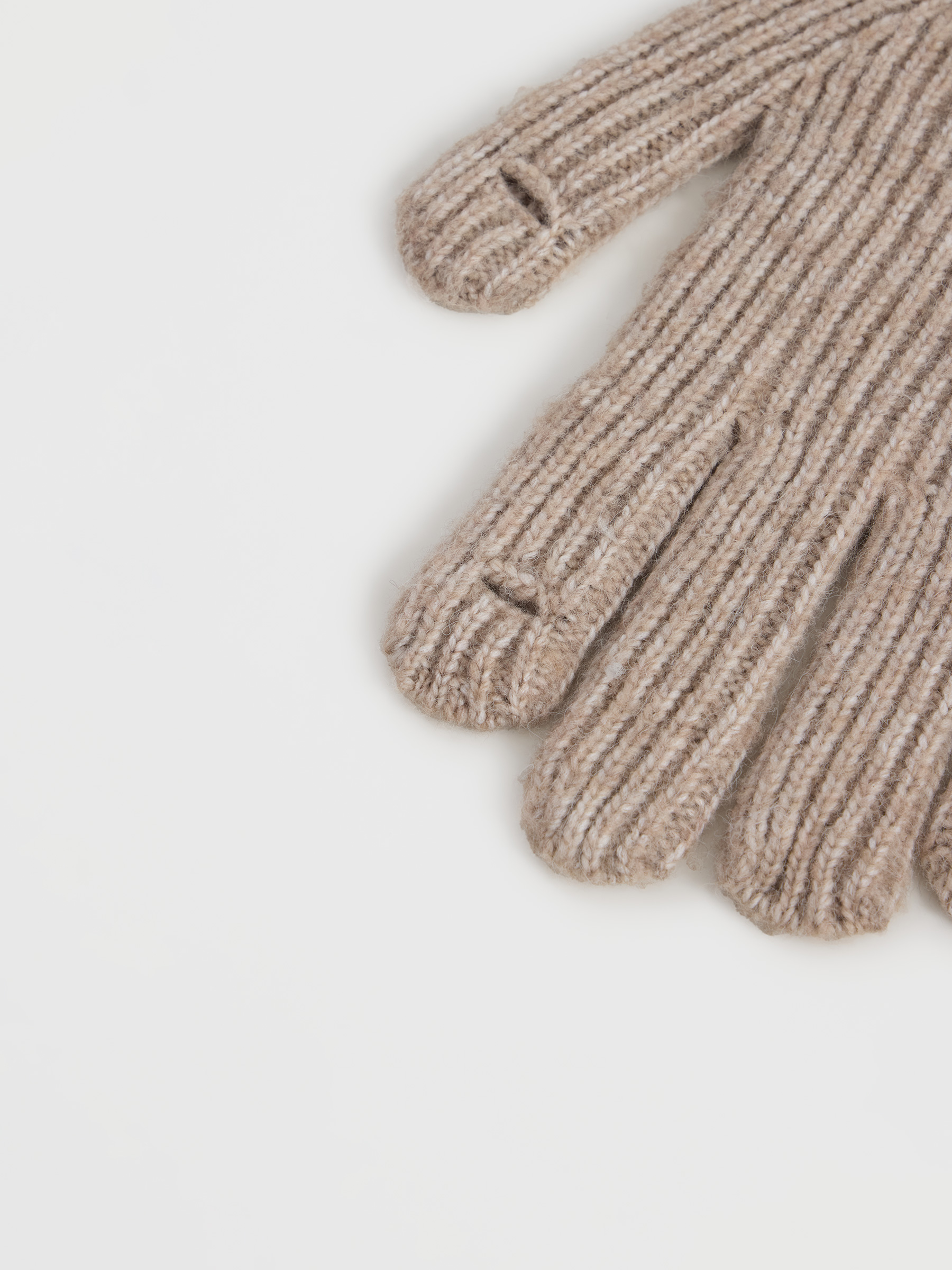Перчатки женские, единый размер, полиэстер/акрил/нейлон, бежевые, Knitting, image-1