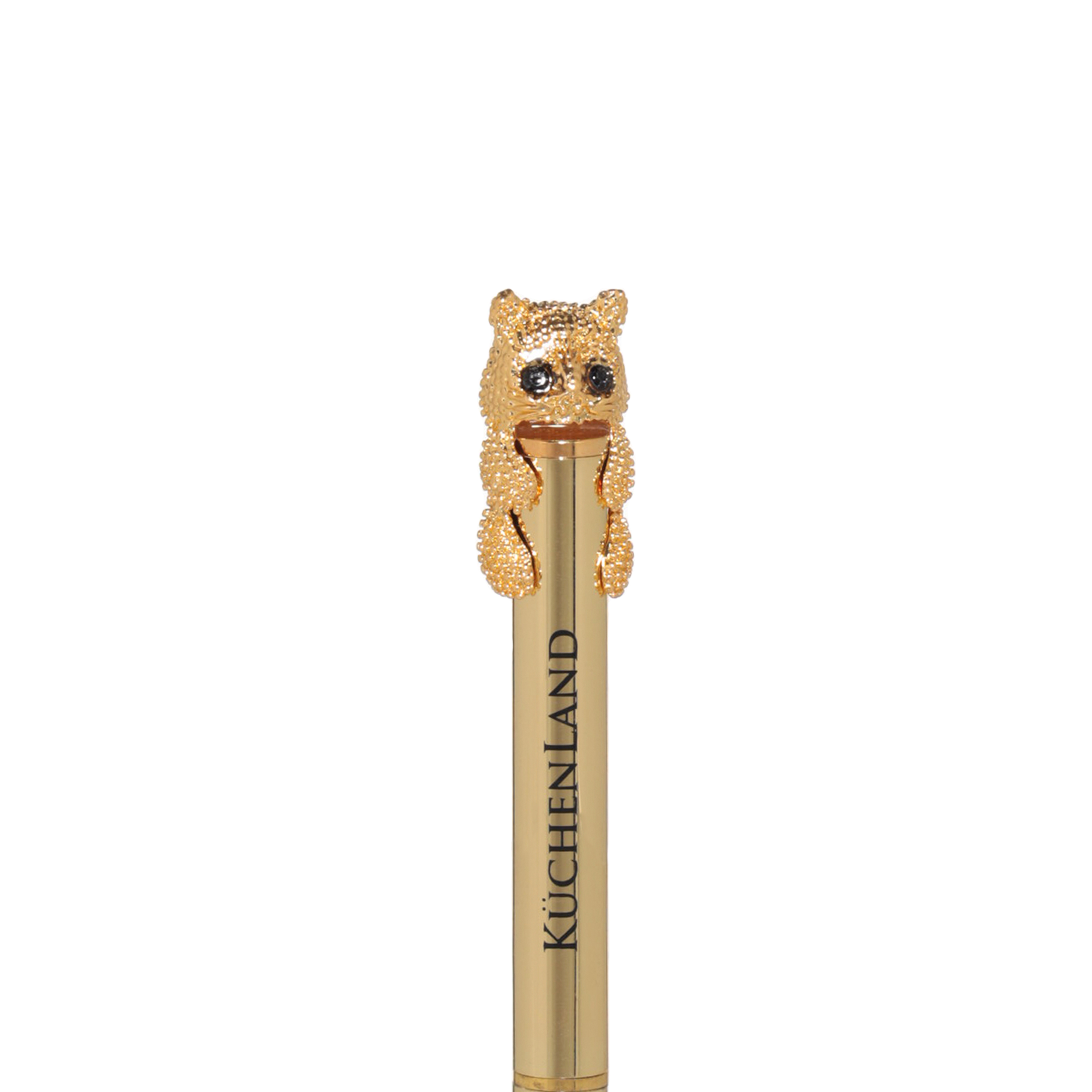 Ручка шариковая, 14 см, с фигуркой, золотистая, Кот, Draw figure изображение № 2