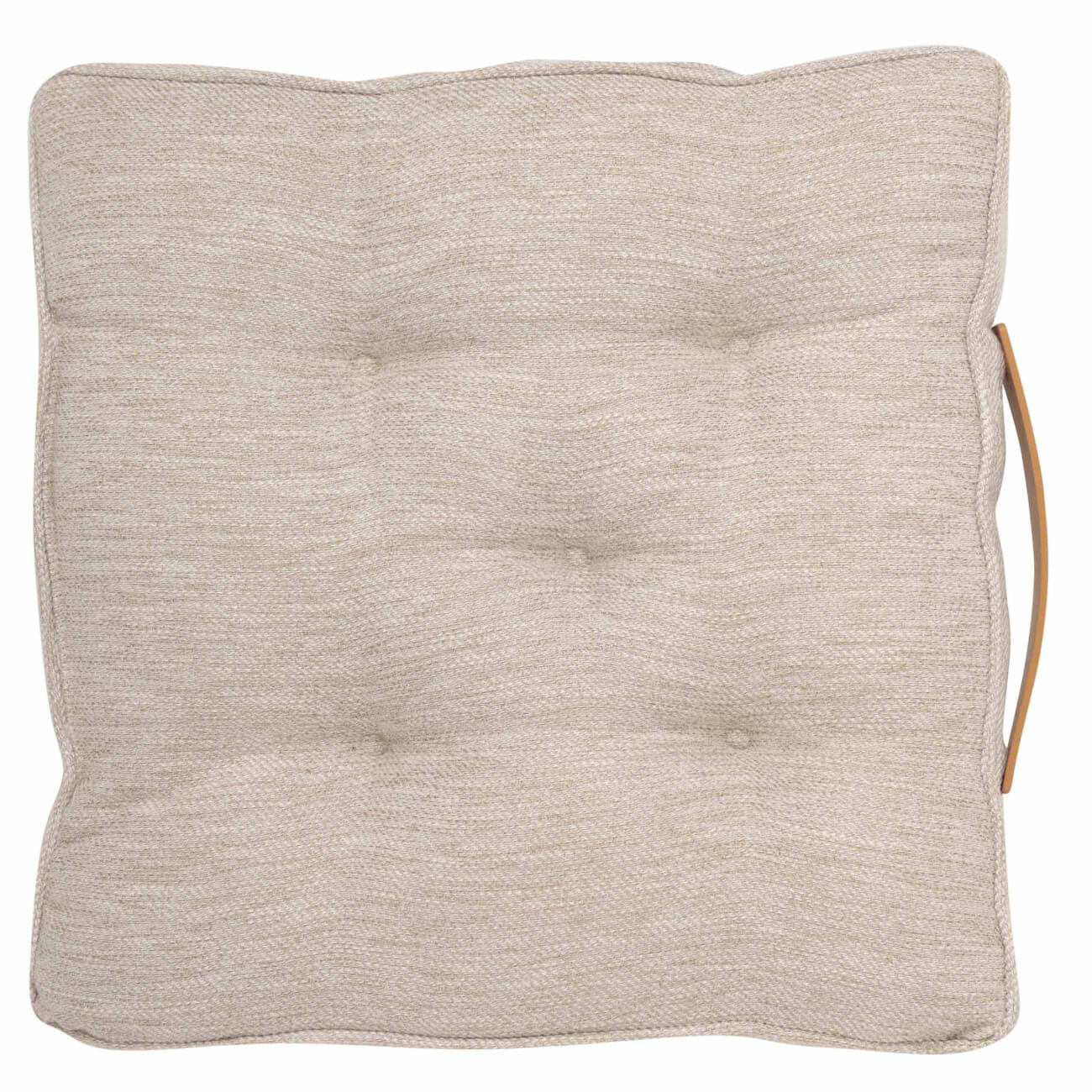 Подушка на стул, 40х40, с ручкой, полиэстер/искусственная кожа, квадратная, молочная, Chair pad