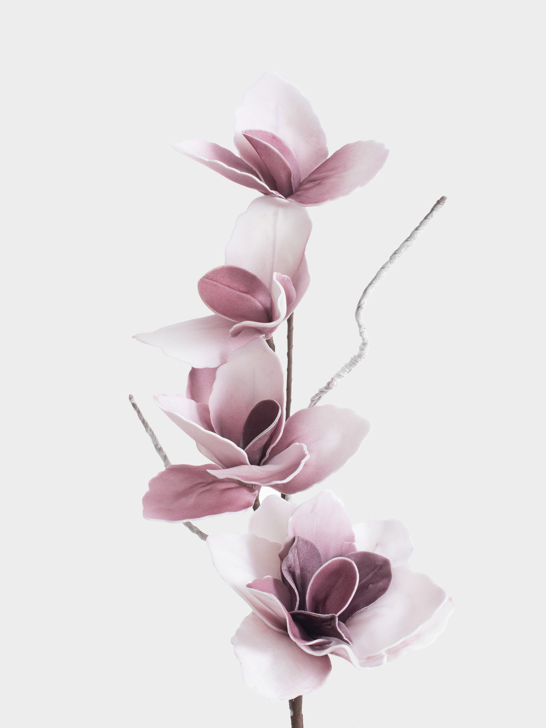 Ветка декоративная, 90 см, пластик/пенопласт, Розовая магнолия, Magnolia, image-1