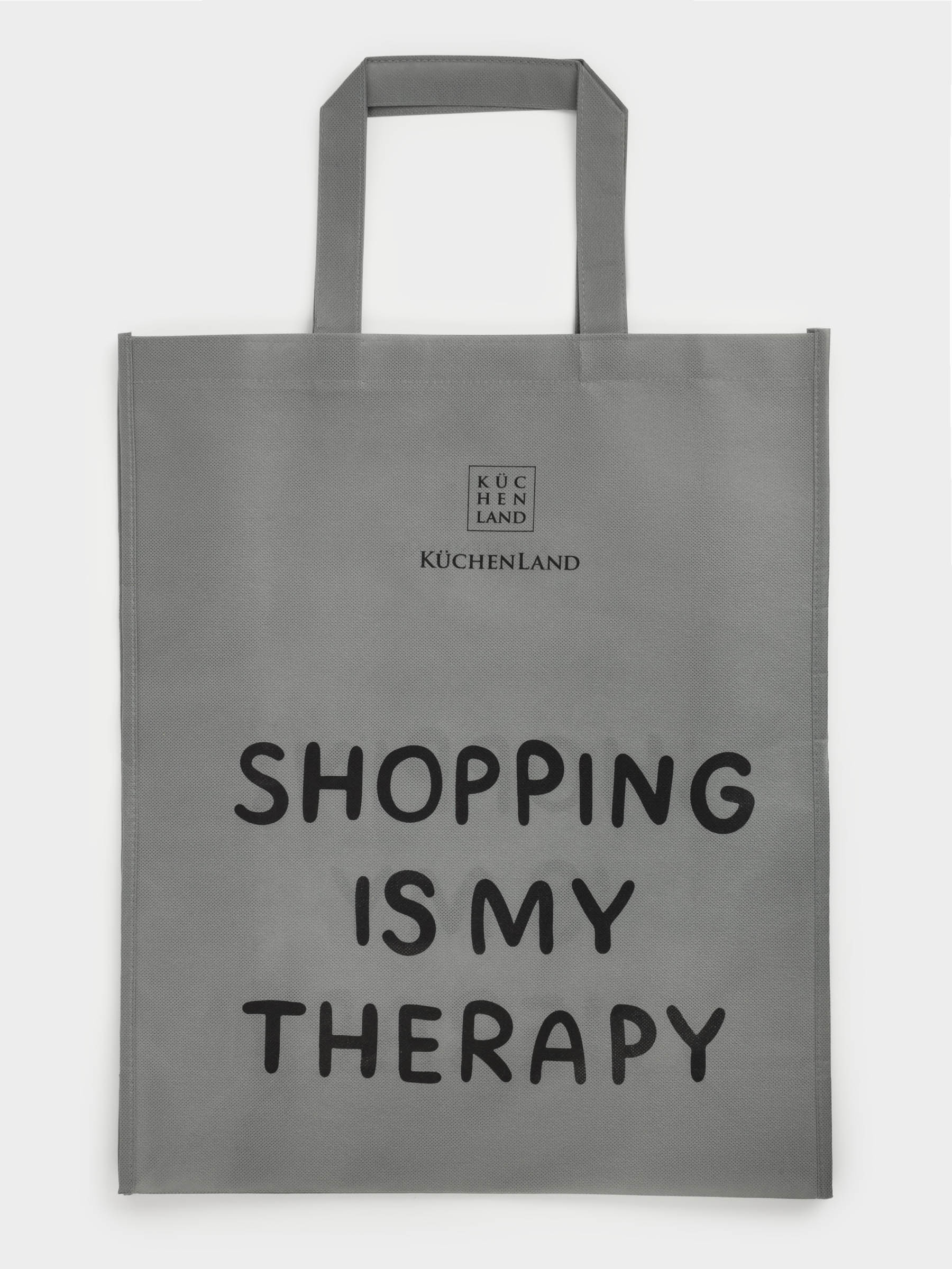 Сумка-шоппер, 55х45 см, полипропилен, серая, Дизайн, Shopping font, image-0