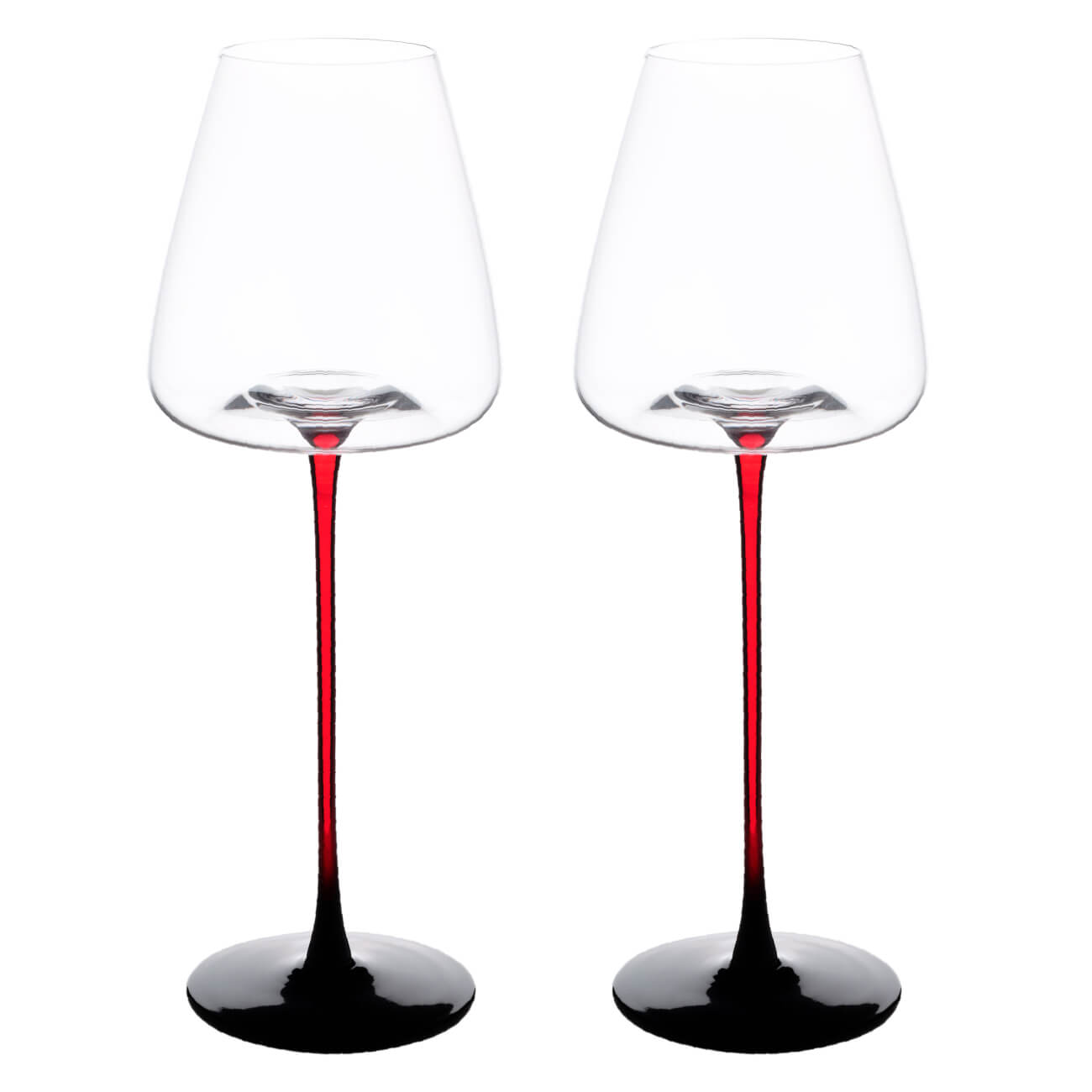 Бокал для красного вина, 580 мл, 2 шт, стекло, красно-черная ножка, Sorento color гейзерная кофеварка bialetti moka express color 3 порции 4952 черная
