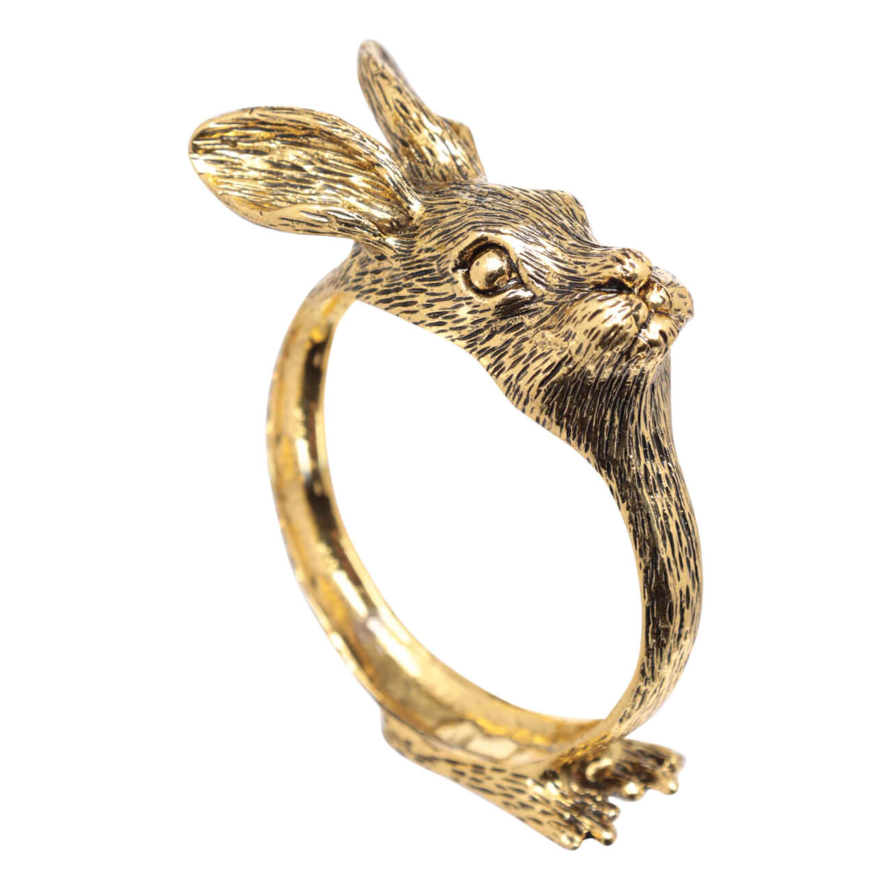 кольцо для салфеток vagabond house белка на ветке 4 5х6 5х5 см Кольцо для салфеток, 6 см, металл, золотистое, Кролик, Rabbit gold
