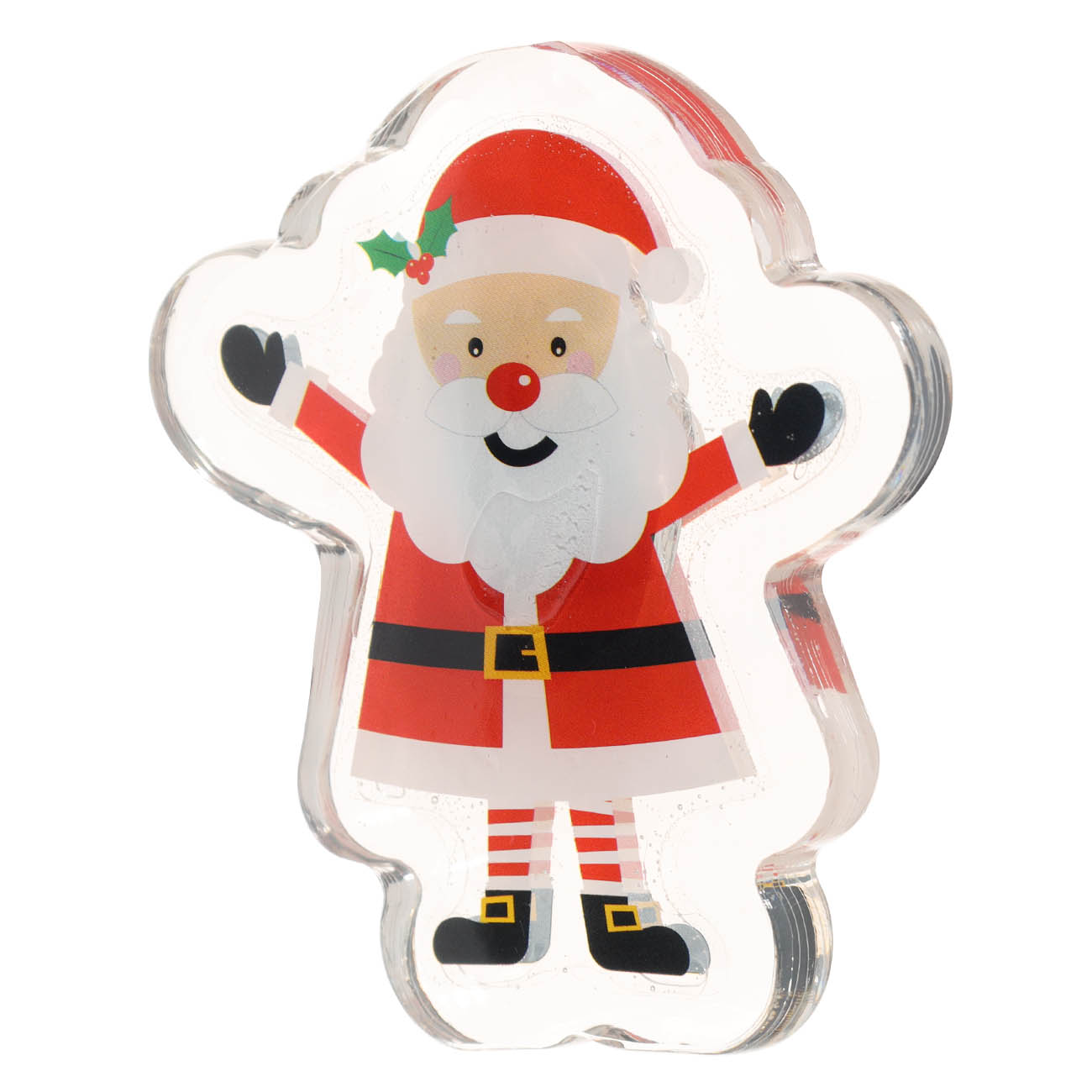 

Наклейка, 6х8 см, с подсветкой, многоразовая, термопластик, Санта, Christmas