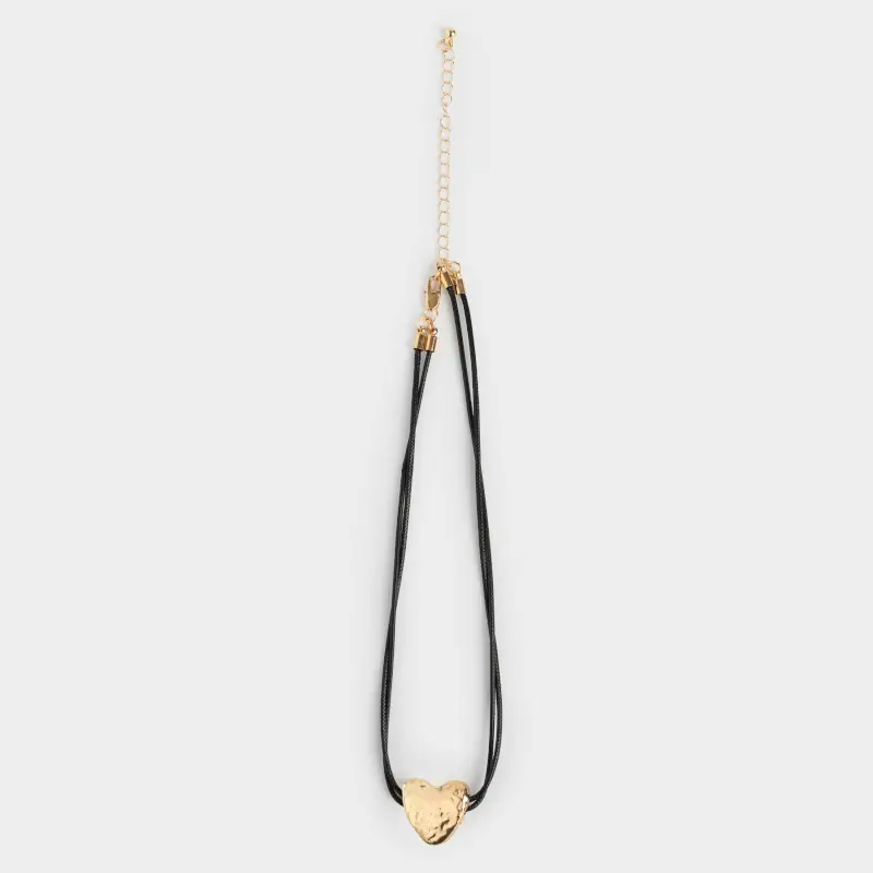 Цепочка-шнурок, 42 см, с подвеской, металл, золотистая, Сердце, Jewelry heart ,image-0