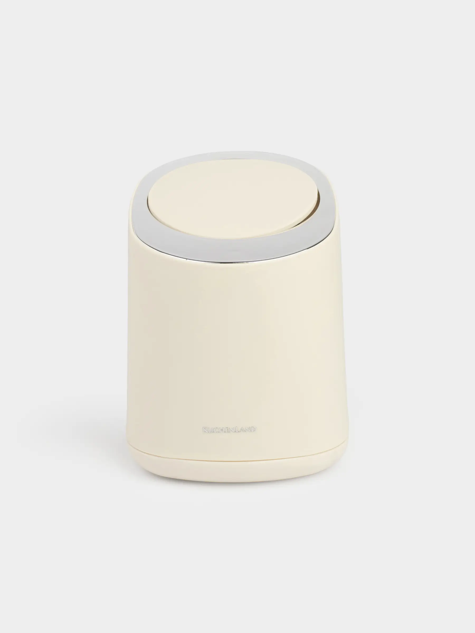 Ведро для мусора, 1,3 л, с кнопкой для открывания крышки, пластик, бежевое, Vintage kitchen, image-0