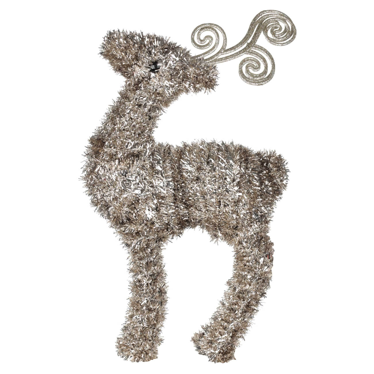 

Статуэтка, 40 см, мишура/пластик, шампань, Олень, Tinsel decor