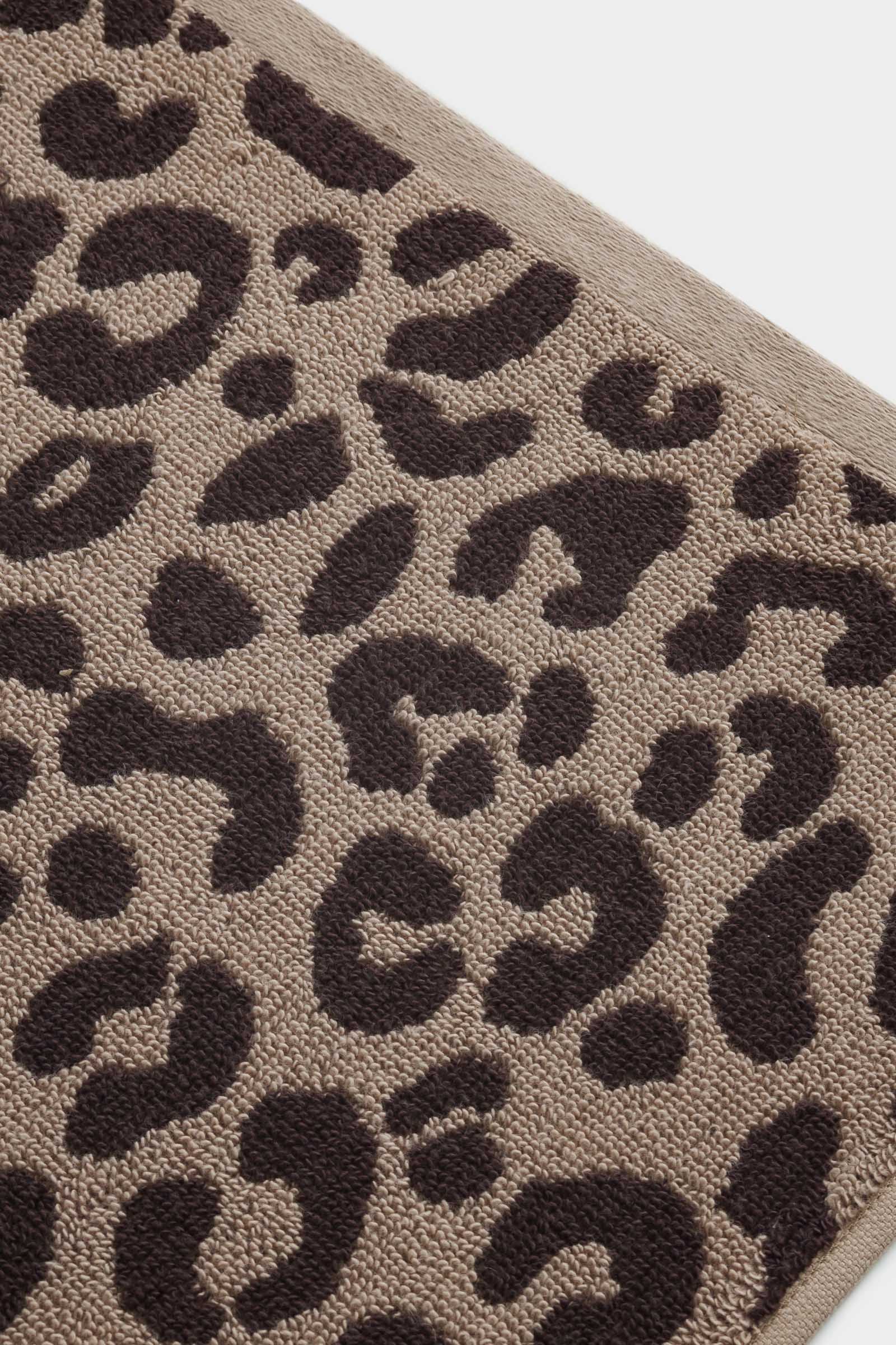 Полотенце, 40х60 см, хлопок, коричневое, Леопардовый принт, Leopard cotton