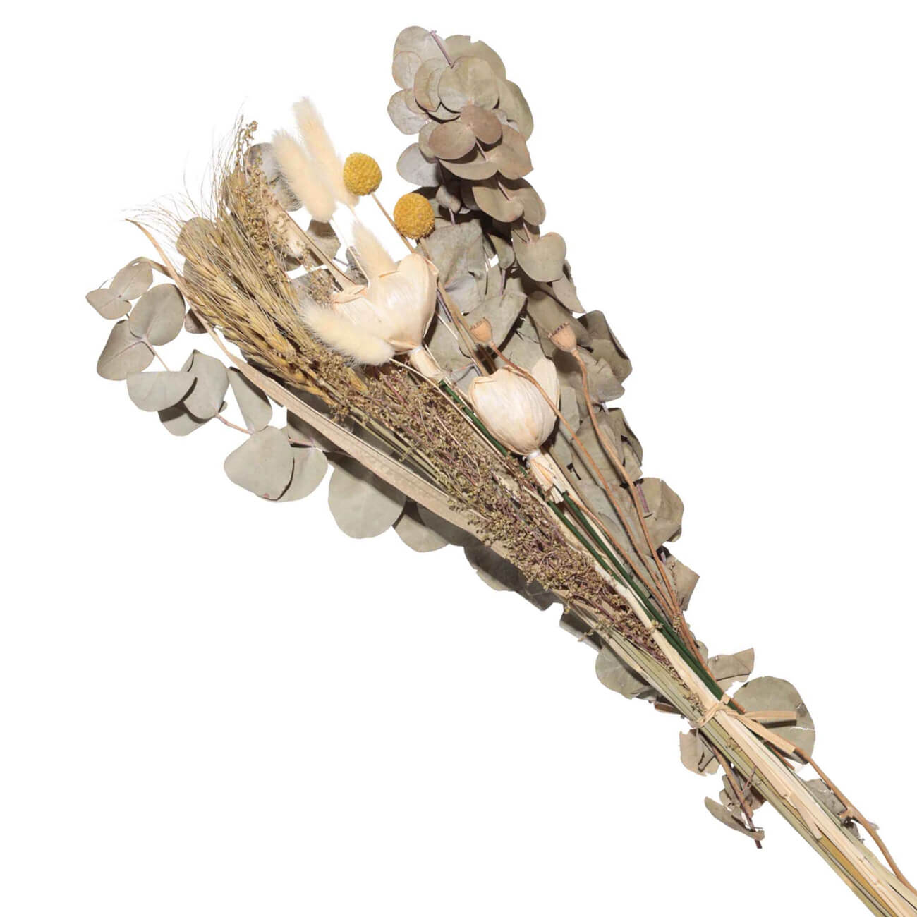 Букет декоративный, 62 см, в крафте, сухоцветы, Эвкалипт/Пшеница, Dried flower букет мысли евы