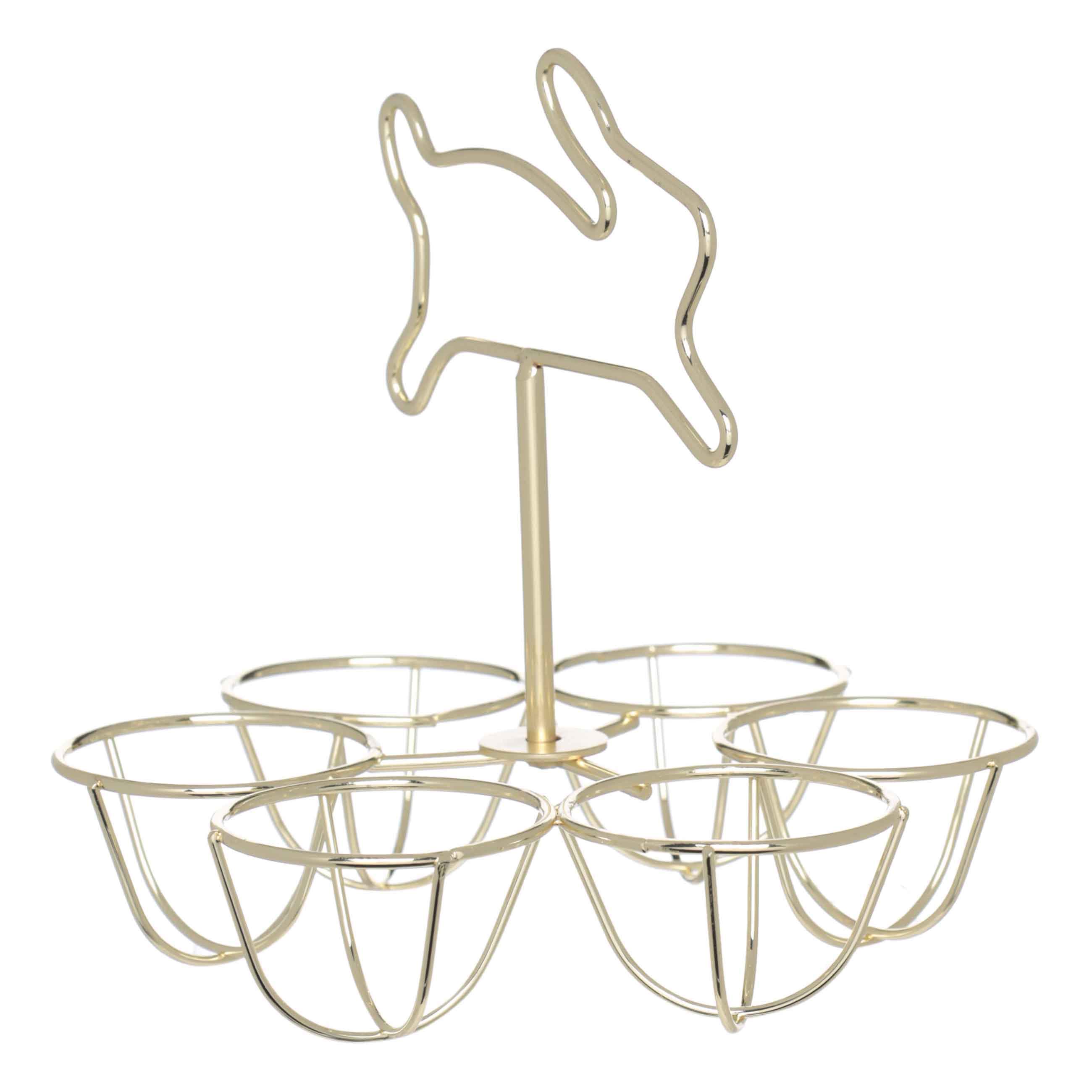 Подставка для яиц, 16х15 см, 6 отд, с ручкой, металл, золотистая, Кролик, Twist gold изображение № 2