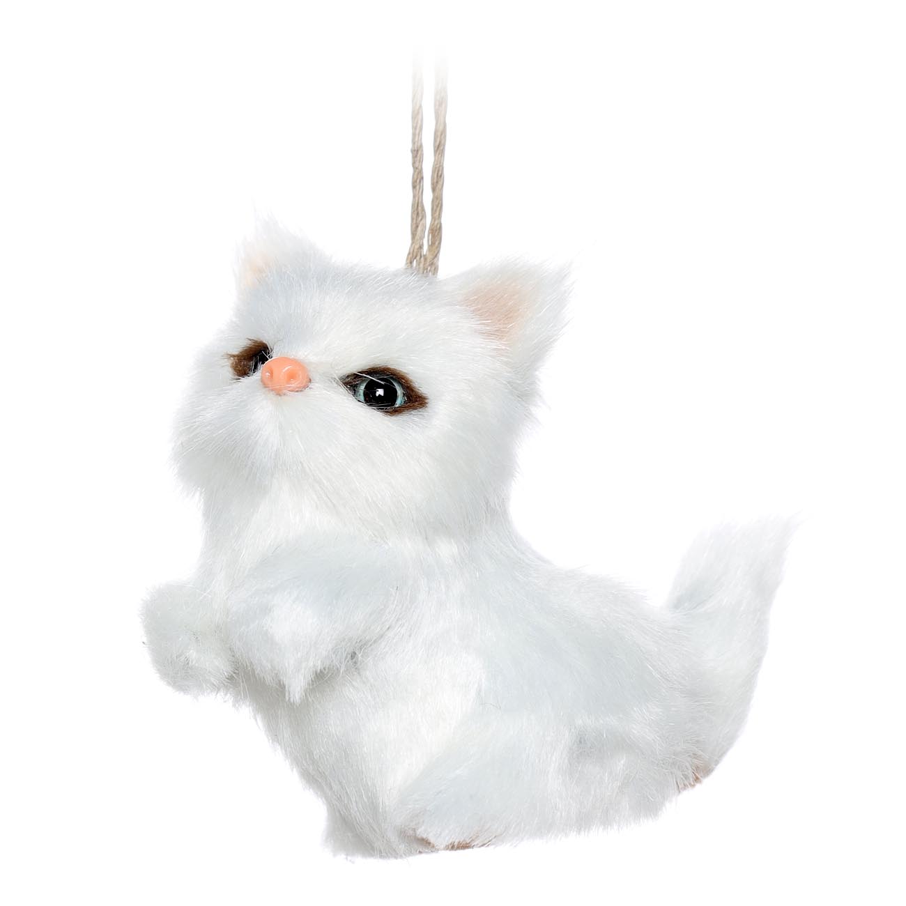 

Игрушка елочная, 7 см, полиэстер/пластик, белая, Кот, Cat