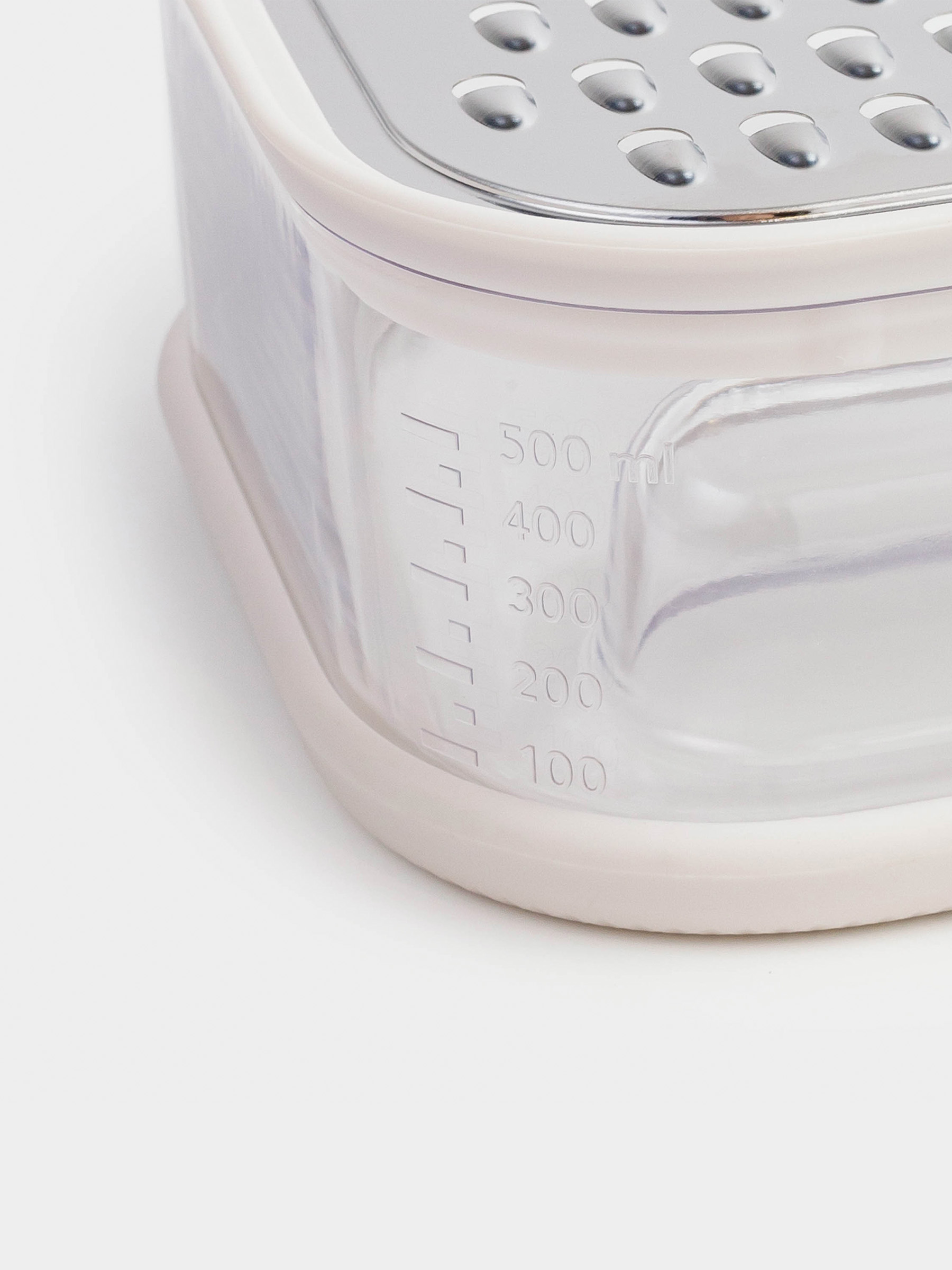 Терка, 14х14 см, с контейнером, сталь/пластик, молочная, Soft kitchen, image-3