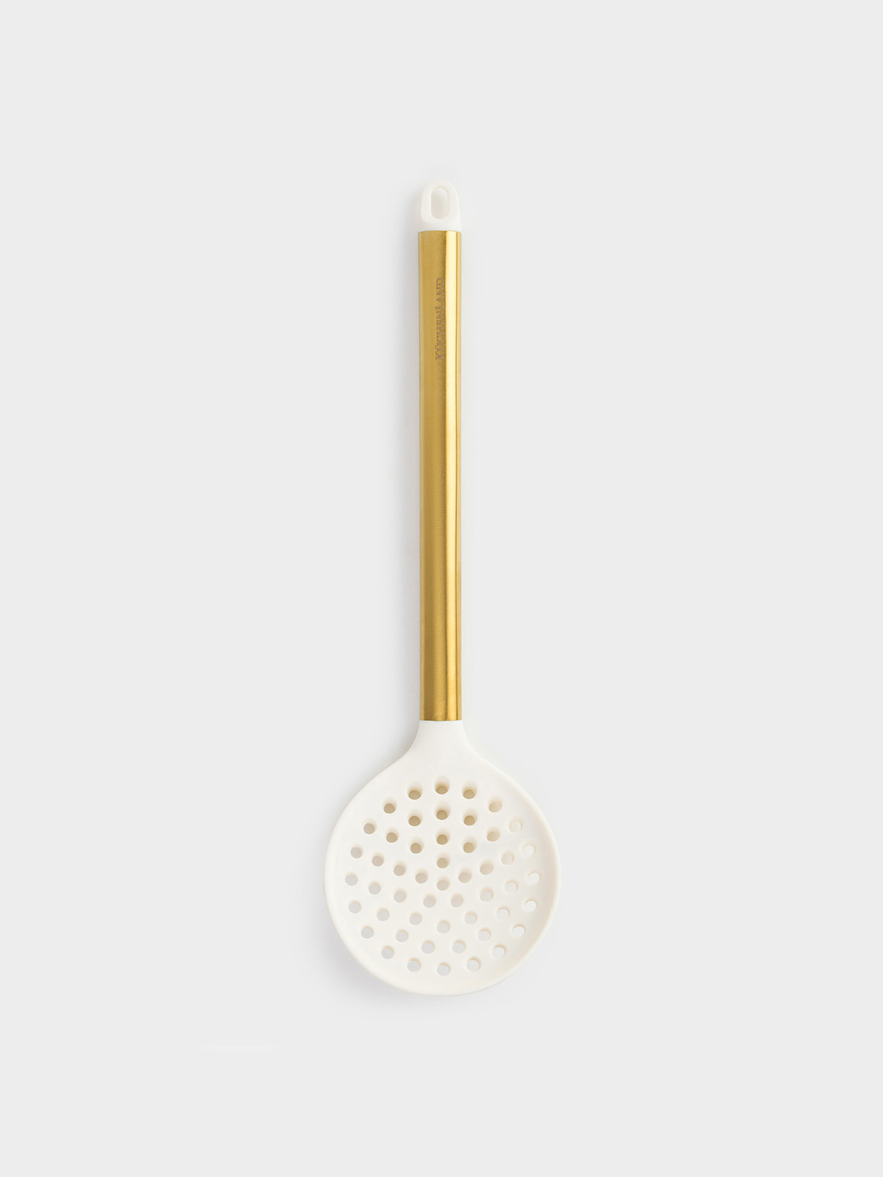 Шумовка, 35 см, силикон/сталь, молочная, Bello gold, image-0