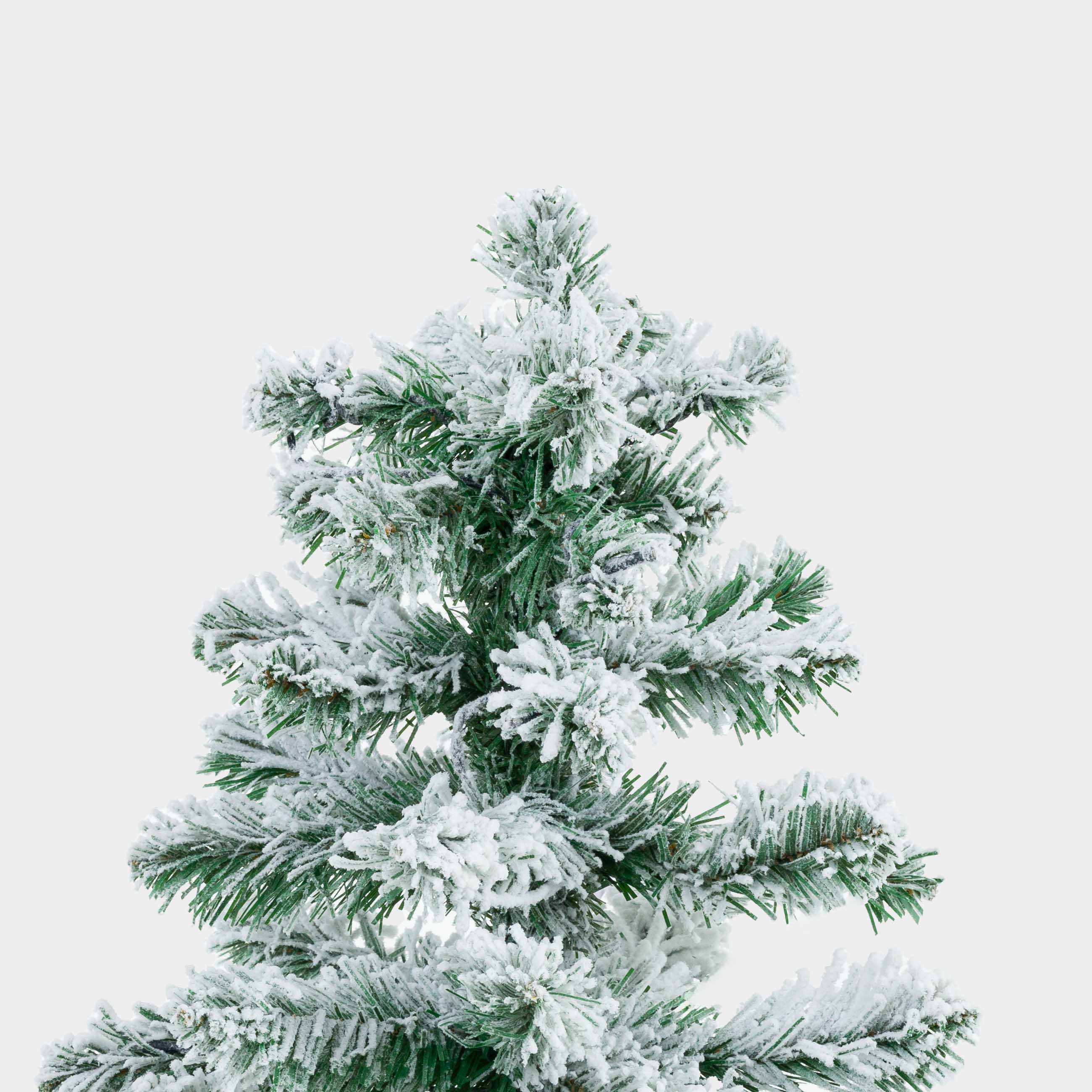 Ель искусственная, 90 cм, на подставке, с подсветкой, ПВХ/металл, Заснеженная ель, Snowy decor, image-2