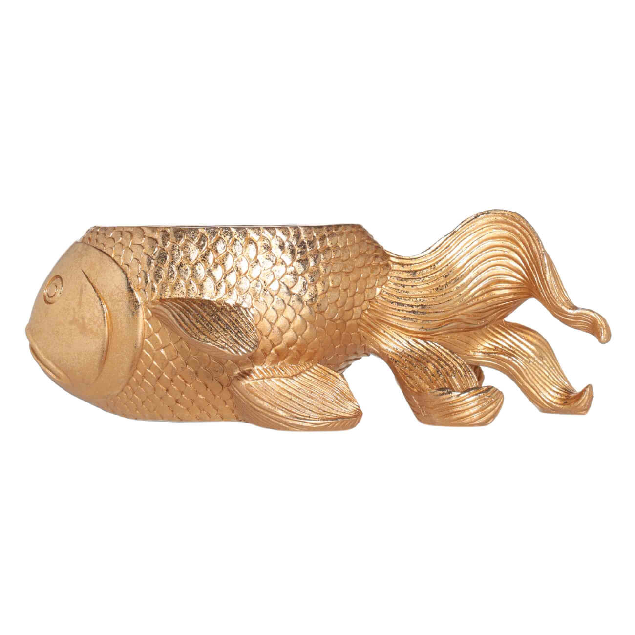 Конфетница, 27х14 см, полирезин, золотистая, Рыбка, Goldfish изображение № 2