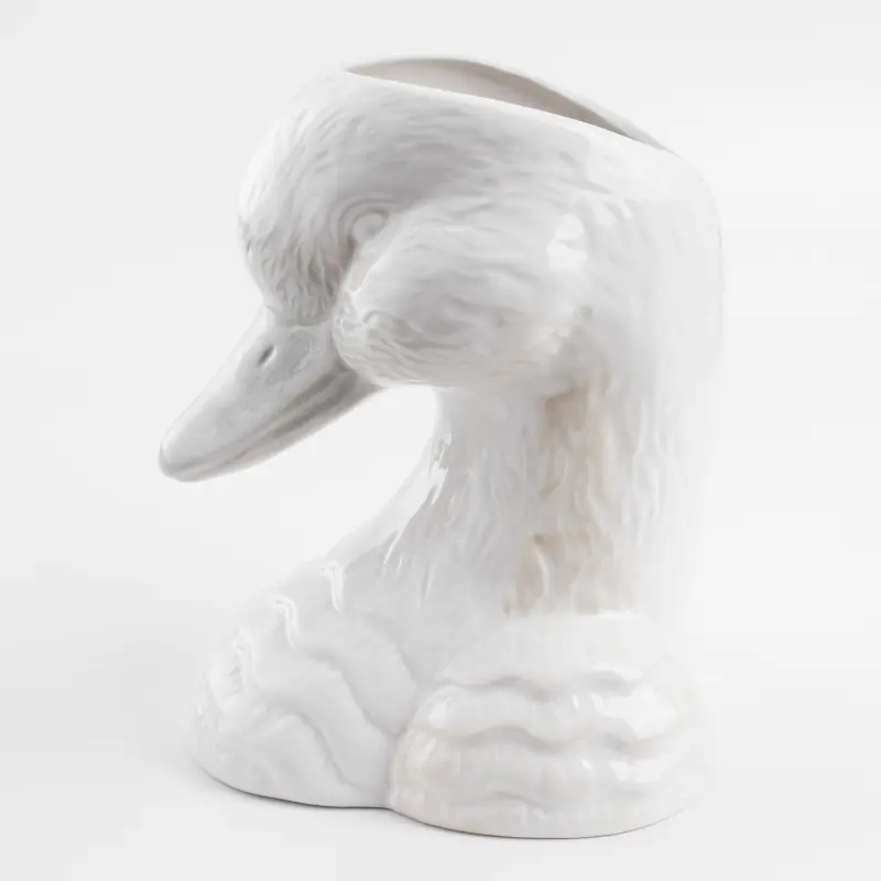 Подставка для кухонных принадлежностей, 23 см, керамика, молочная, Утка, Duck ,image-0
