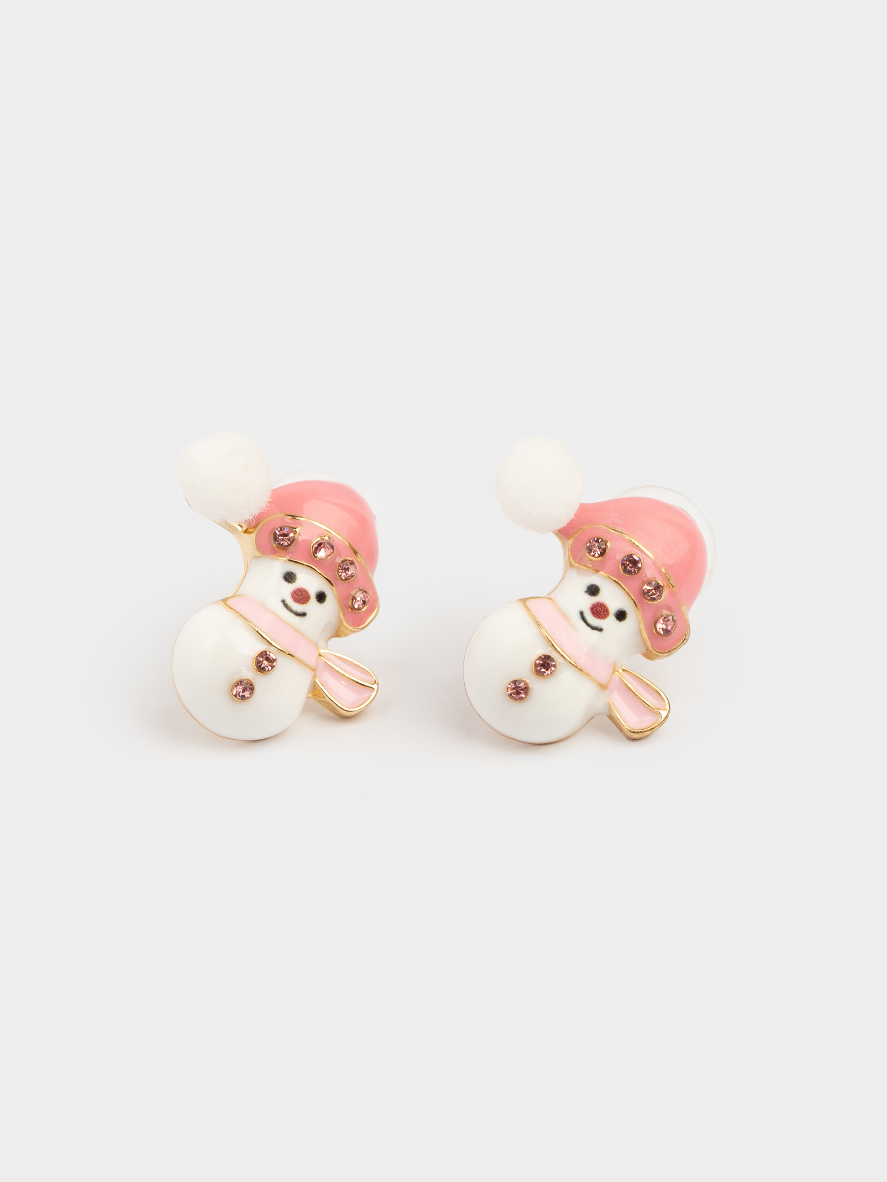 Серьги-пусеты, 2 см, 6 шт, детские, металл/стразы, Новогодние атрибуты, Jewelry christmas, image-3