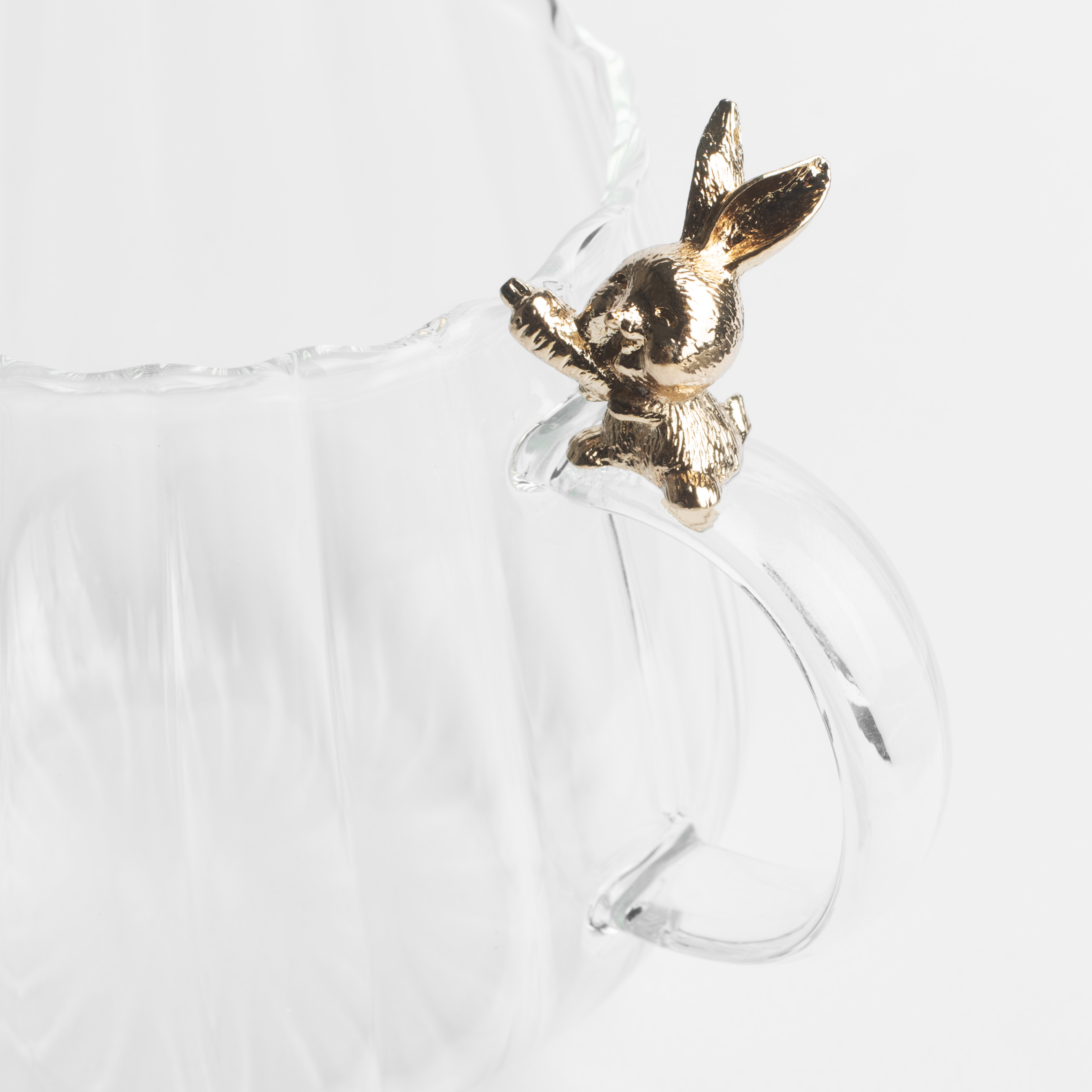 Кружка, 400 мл, стекло Б/металл, Золотистый кролик, Camellia изображение № 5