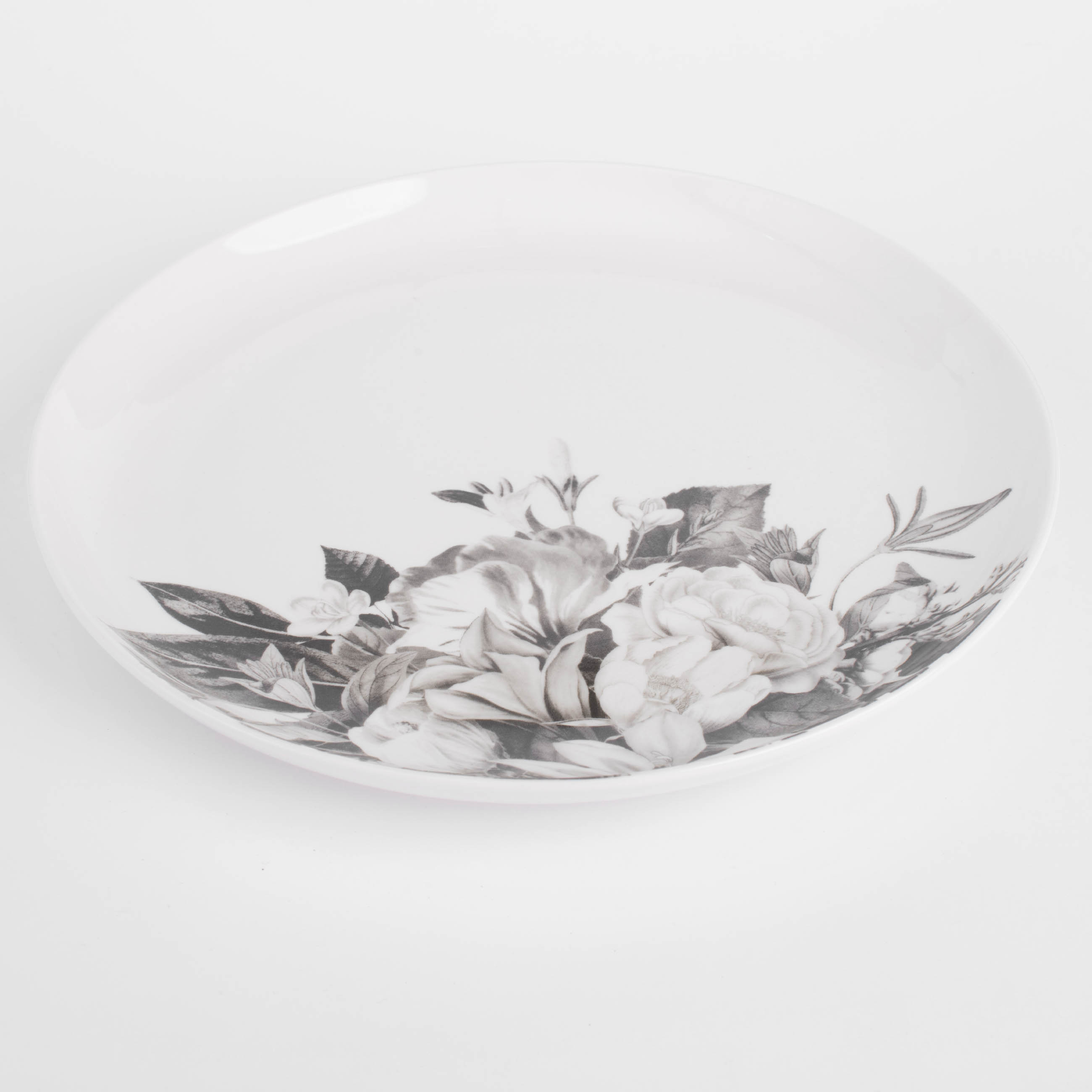 Тарелка обеденная, 27 см, фарфор N, белая, Черно-белые цветы, Magnolia изображение № 2