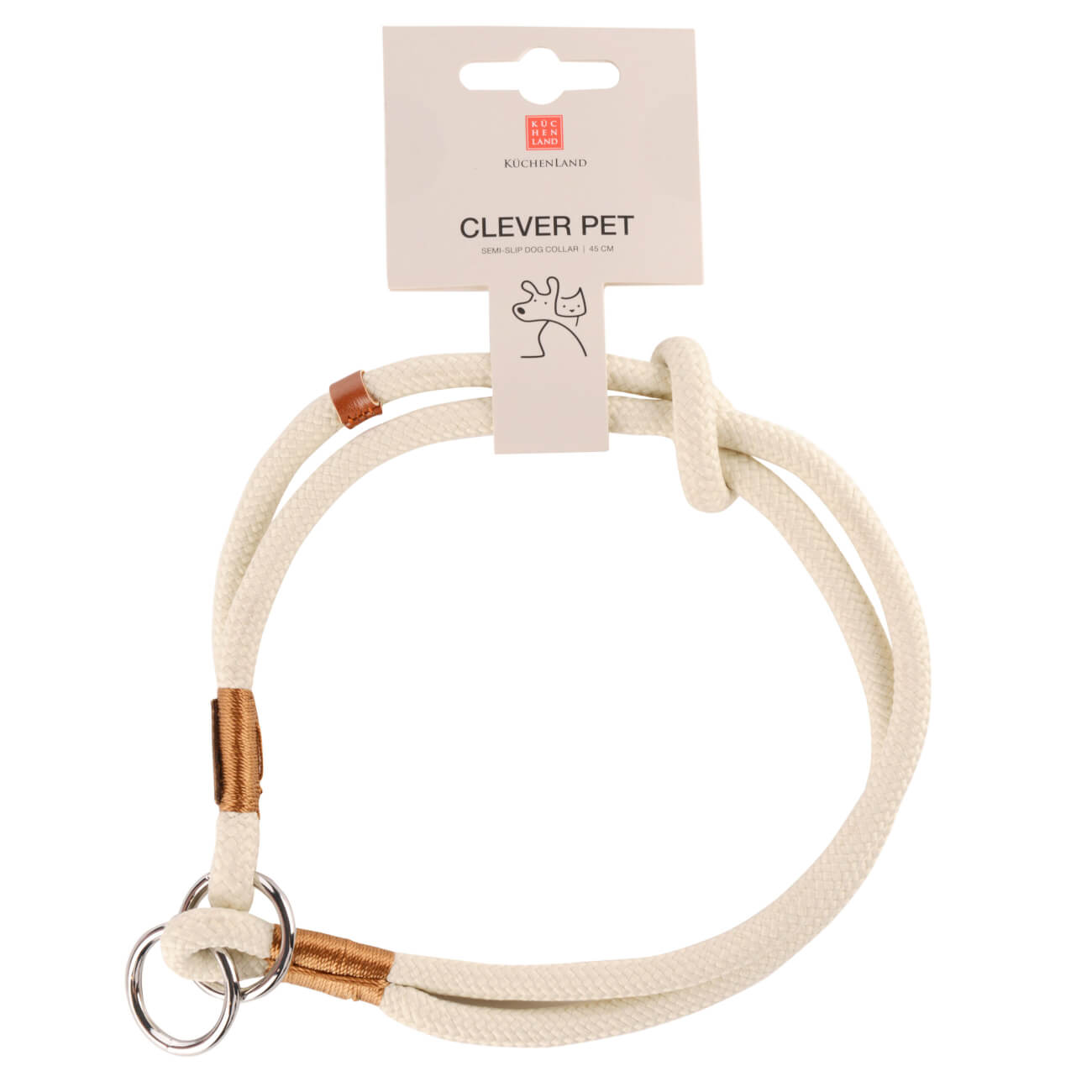 

Ошейник-полуудавка для собак, 45 см, размер M, пластик эко, бежевый, Clever pet
