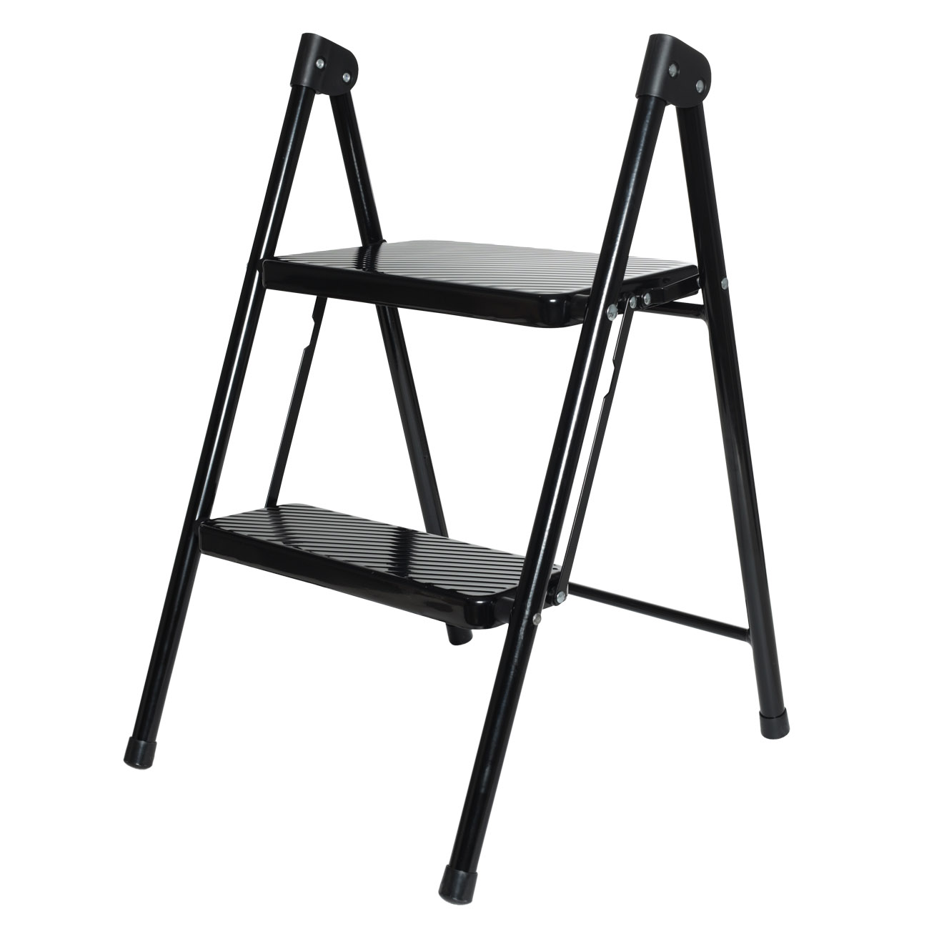 Стремянка, 63х47 см, 2 ступеньки, сталь/пластик, черная, Compact black, image-0