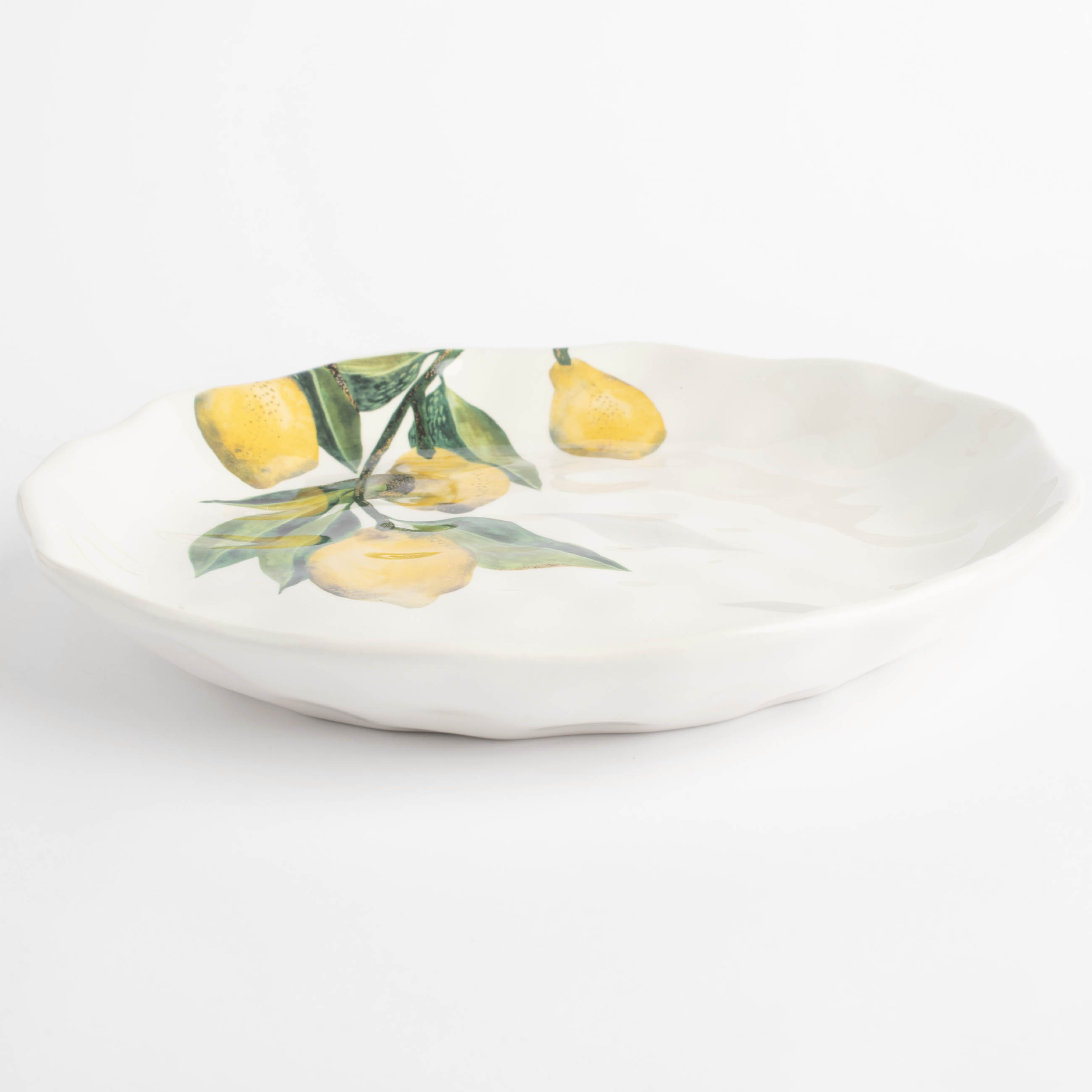 Тарелка закусочная, 23 см, керамика, белая, Лимоны на ветке, Sicily in bloom изображение № 3