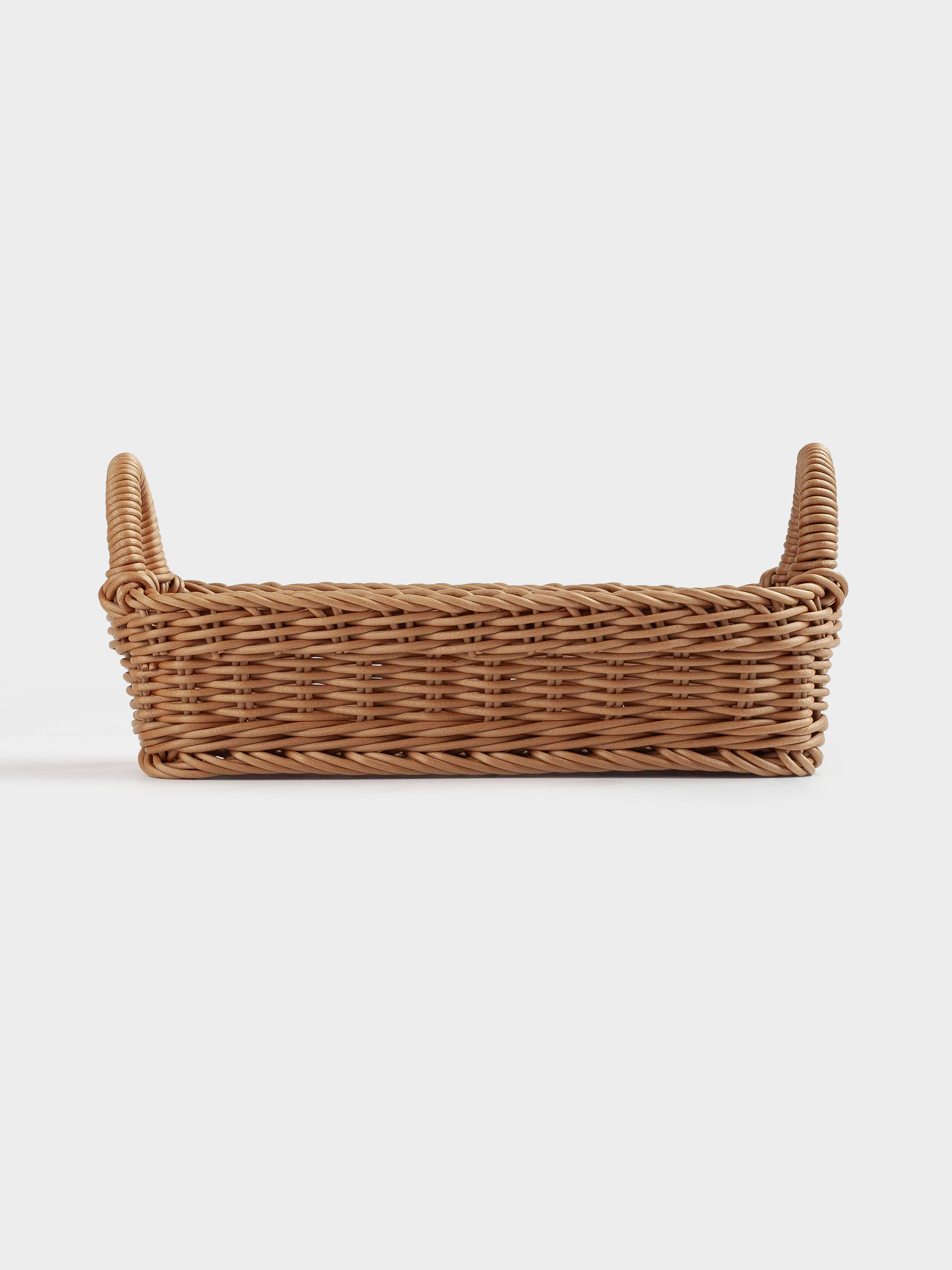 Корзина для продуктов, 28x11 см, с ручками, ротанг, прямоугольная, коричневая, Twig, image-4
