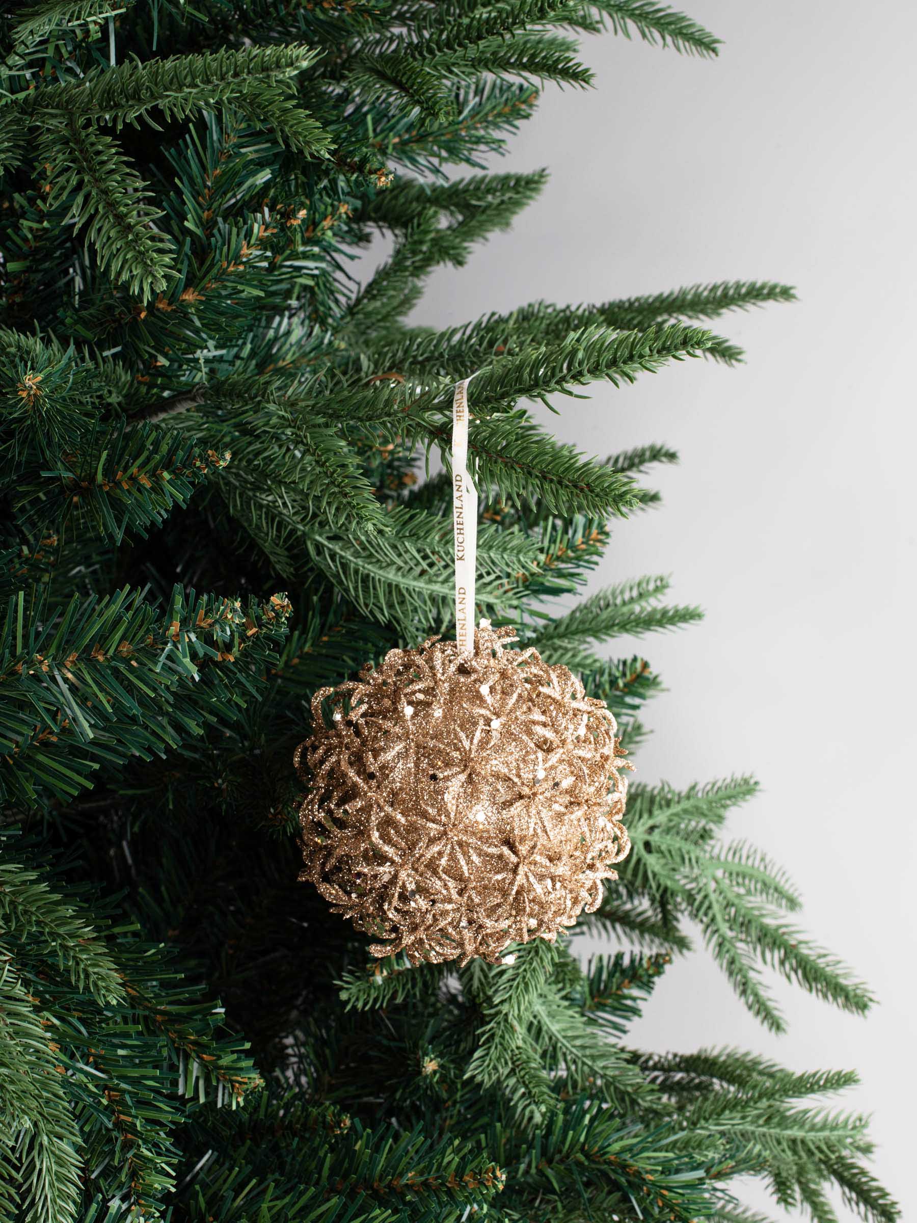 Игрушка елочная, 11 см, пенопласт, шампань, Фейерверк, Шар, Hedgehog ball, image-3