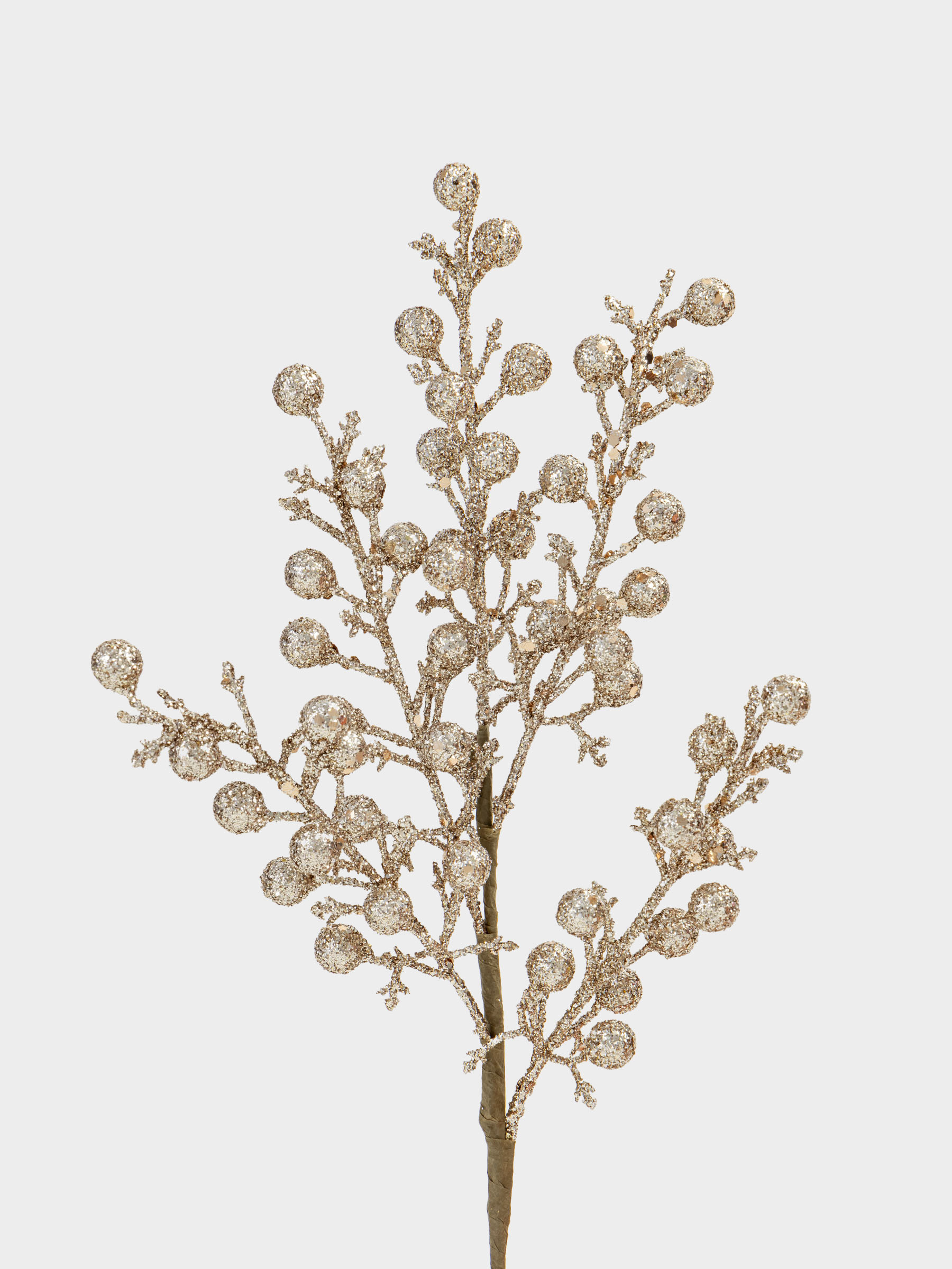 Ветка декоративная, 44 см, пластик, Золотистые ягоды, Sparkle decor, image-1