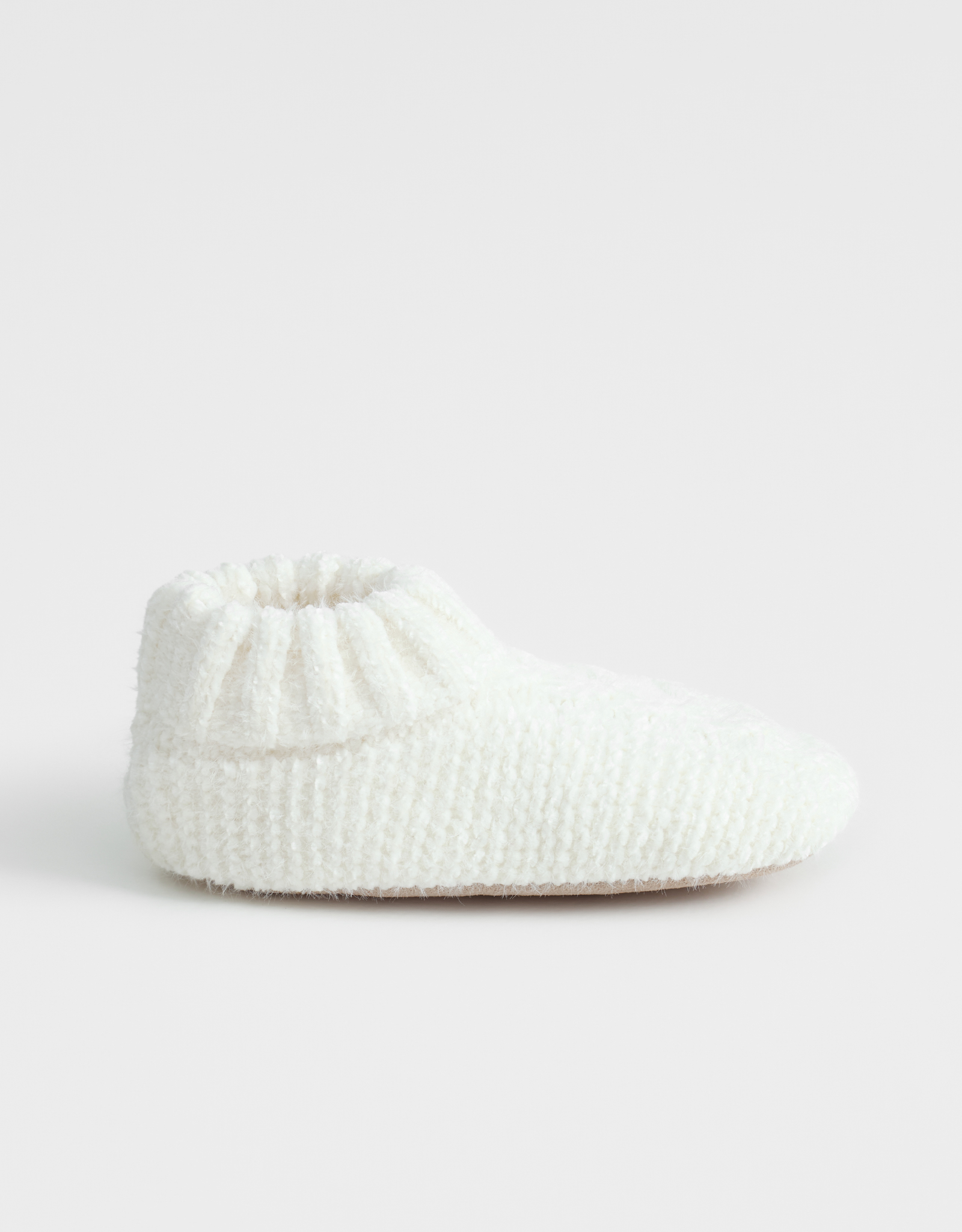 Тапочки-носки домашние, молочные, Knitted soft, image-0