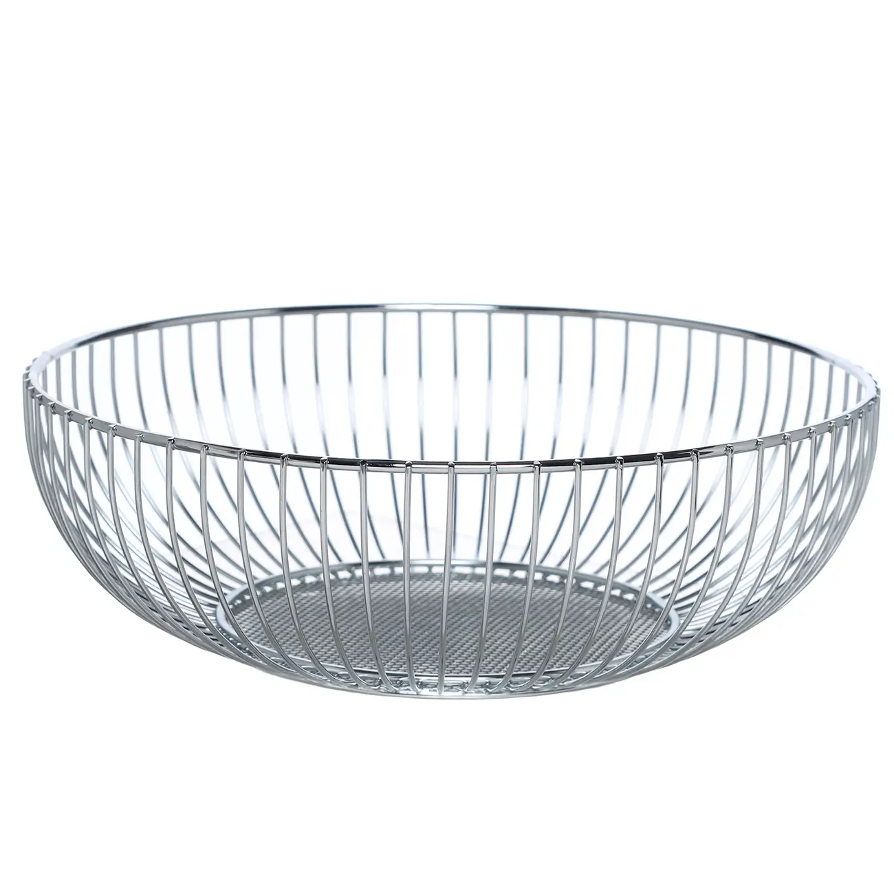 Корзина для фруктов, 25 см, металл, серебристая, Twist silver, image-0