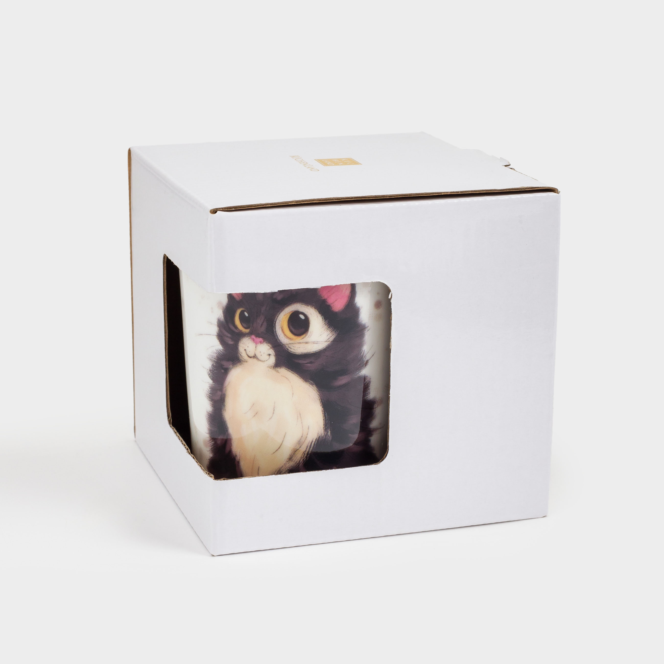 Кружка, 350 мл, фарфор F, белая, Пушистый кот, Cat, image-4