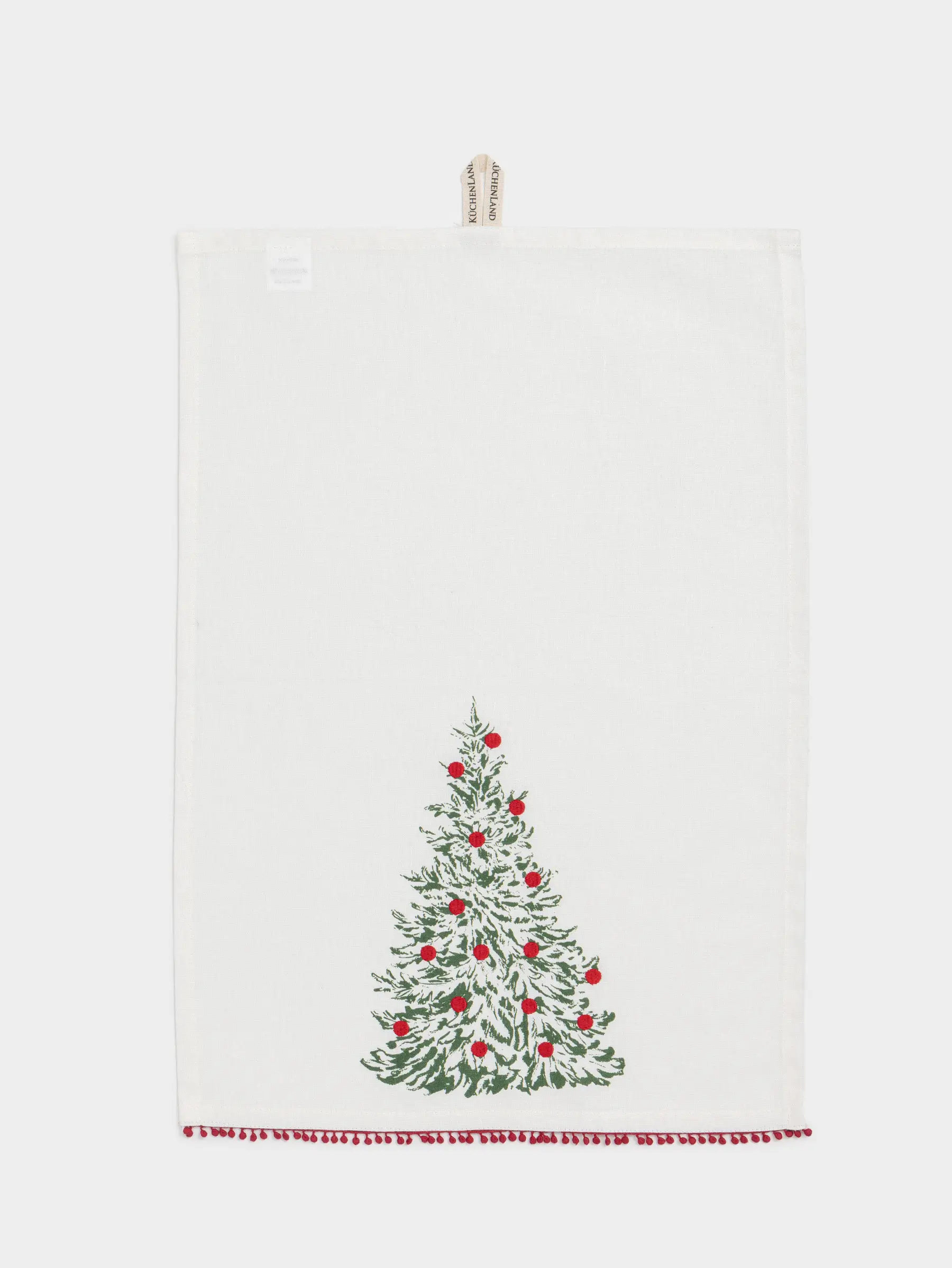 Полотенце кухонное, 40х60 см, хлопок, молочное, Новогодняя елка, Christmas