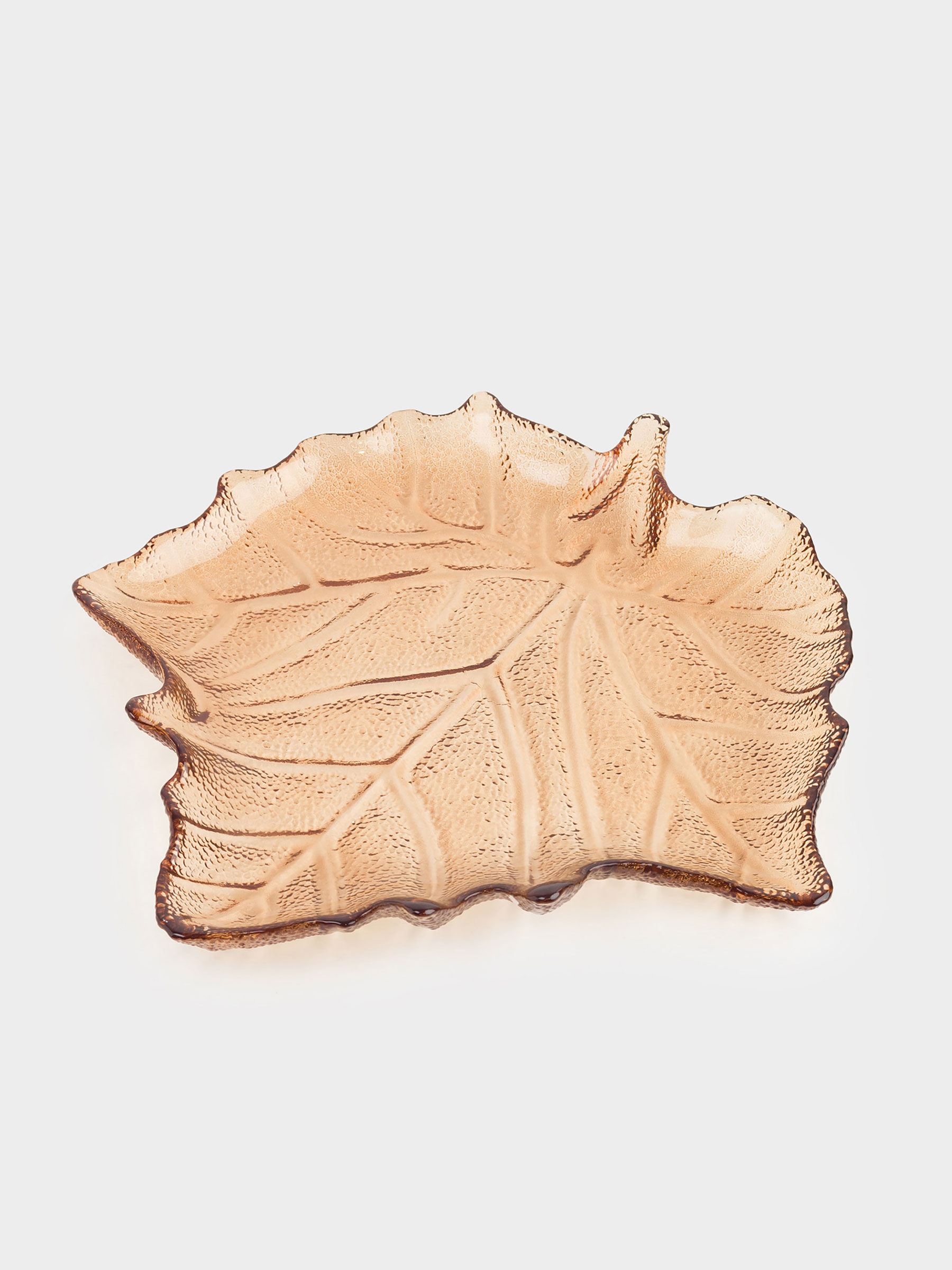 Блюдо, 25x24х4см, стекло, коричневое, Кленовый лист, Leaves, image-0