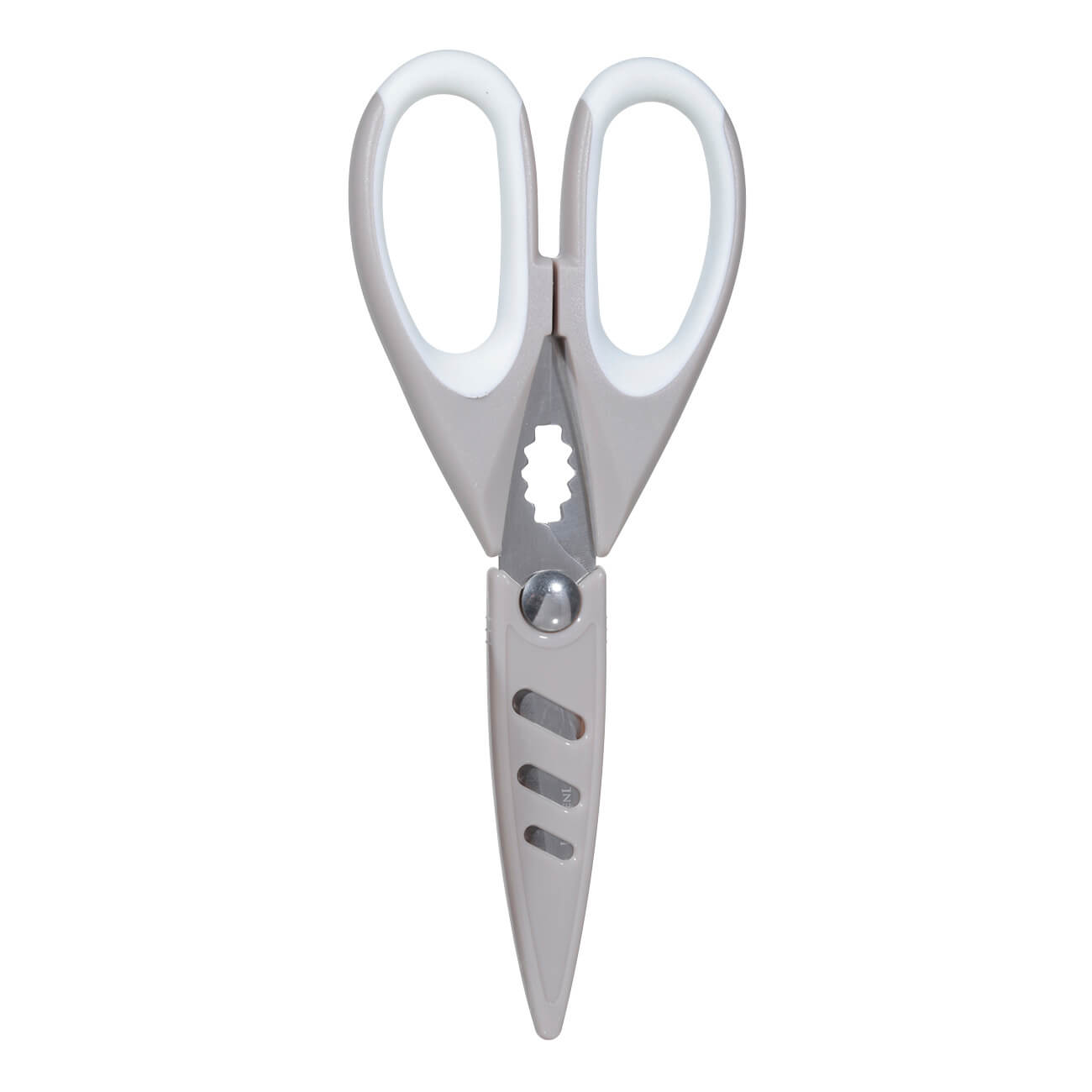 Ножницы кухонные, 22 см, с чехлом, сталь/пластик, бежевые, Soft Kitchen изображение № 1