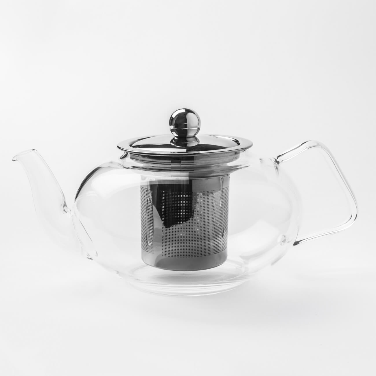 Чайник заварочный, 900 мл, стекло Б/сталь, Classic чайник заварочный чер1 л