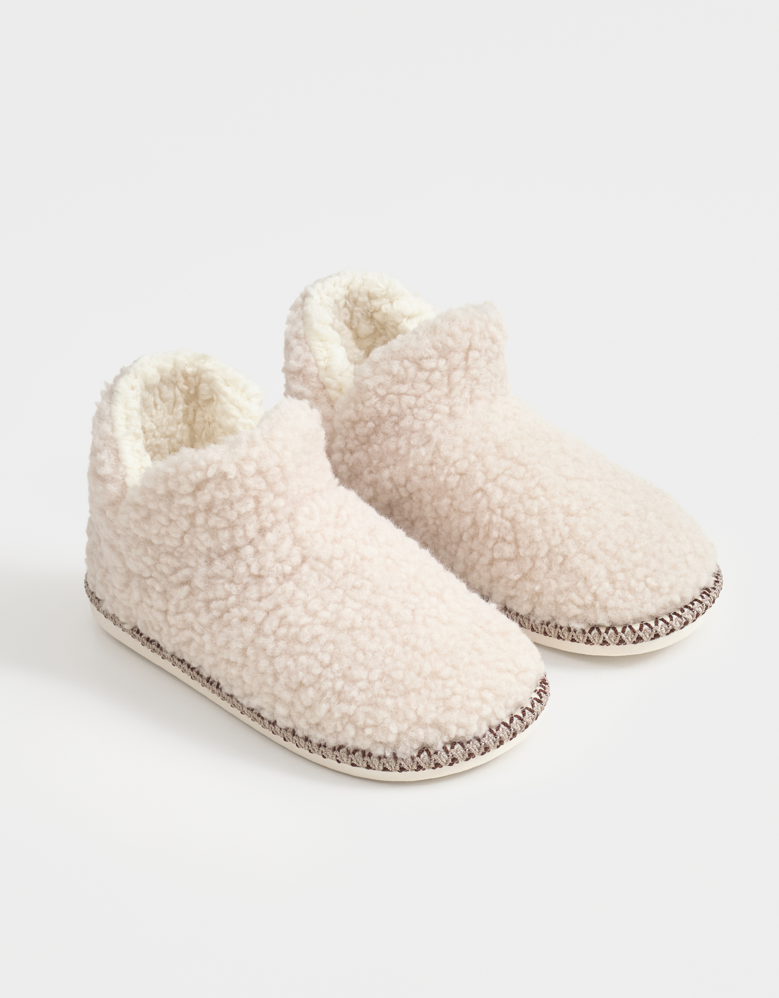 Тапочки женские, домашние, высокие, шерпа, молочные, Cozy winter, image-5