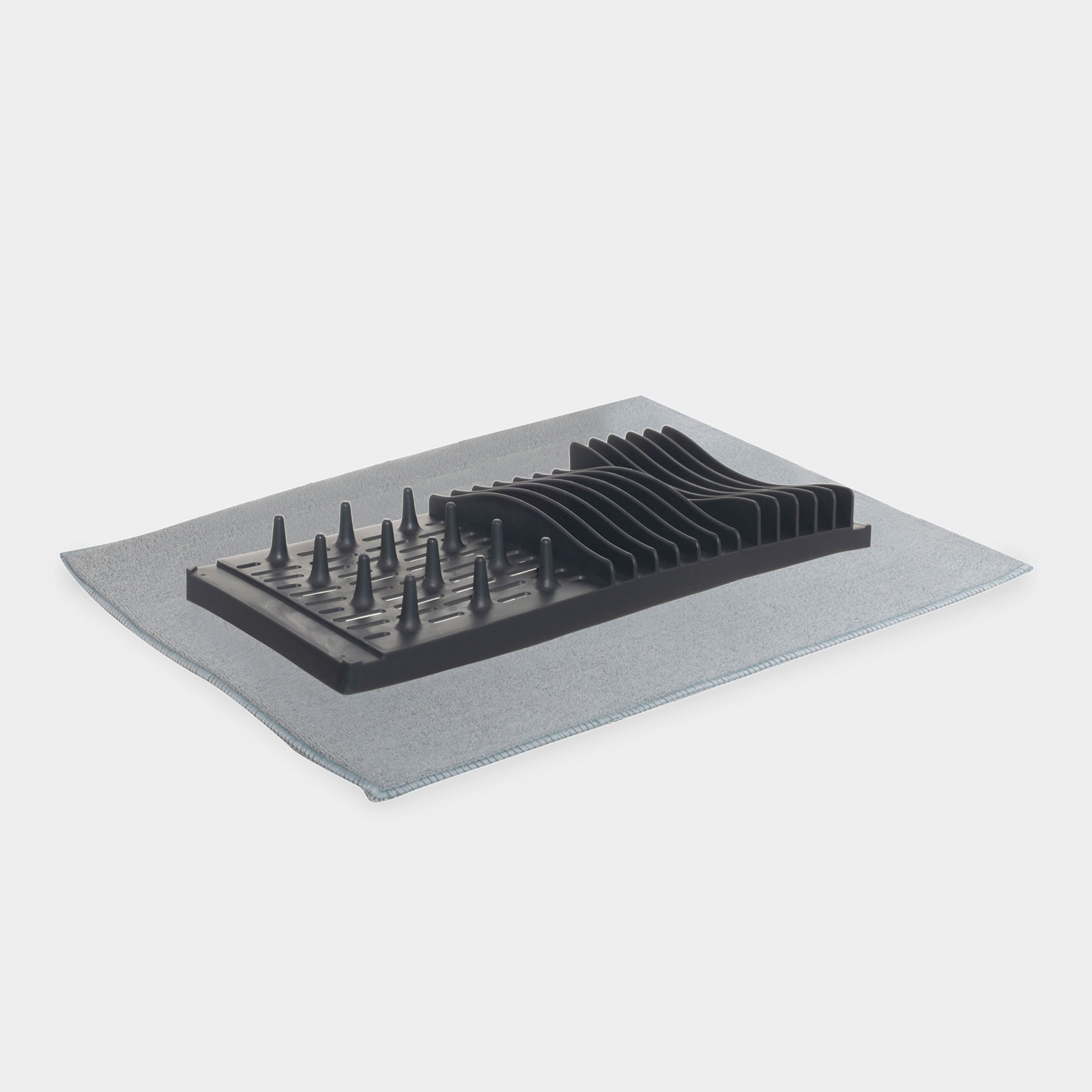 Коврик для сушки посуды с подставкой 40х50 см микрофибрапластик серый Keeping 990₽