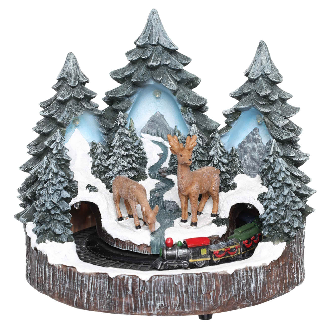 

Статуэтка с подсветкой, 23х24 см, анимированная, полирезин, Поезд в лесу, Woodland story