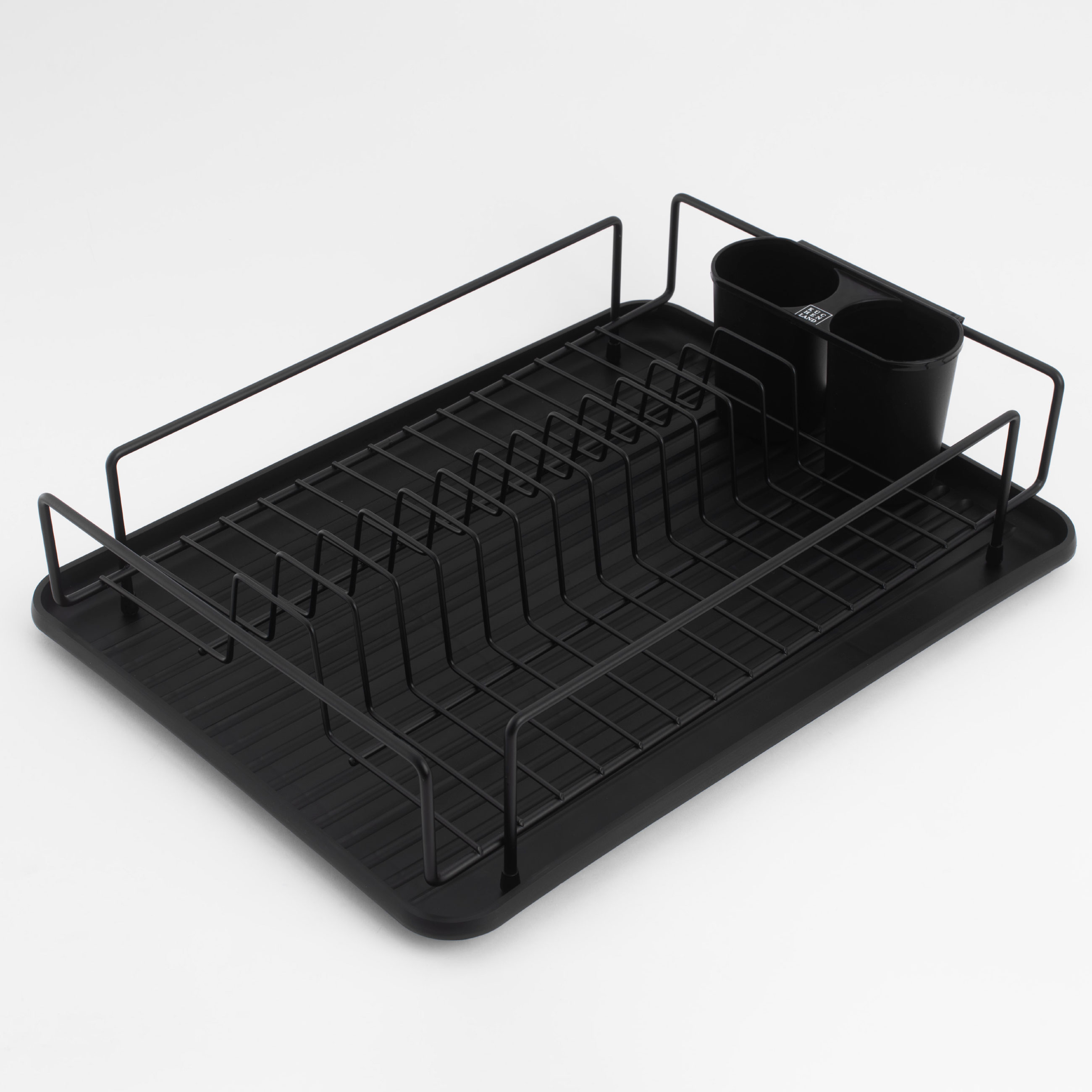 Сушилка для посуды 42х27 см с поддоном пластикметалл черная Black style 2490₽