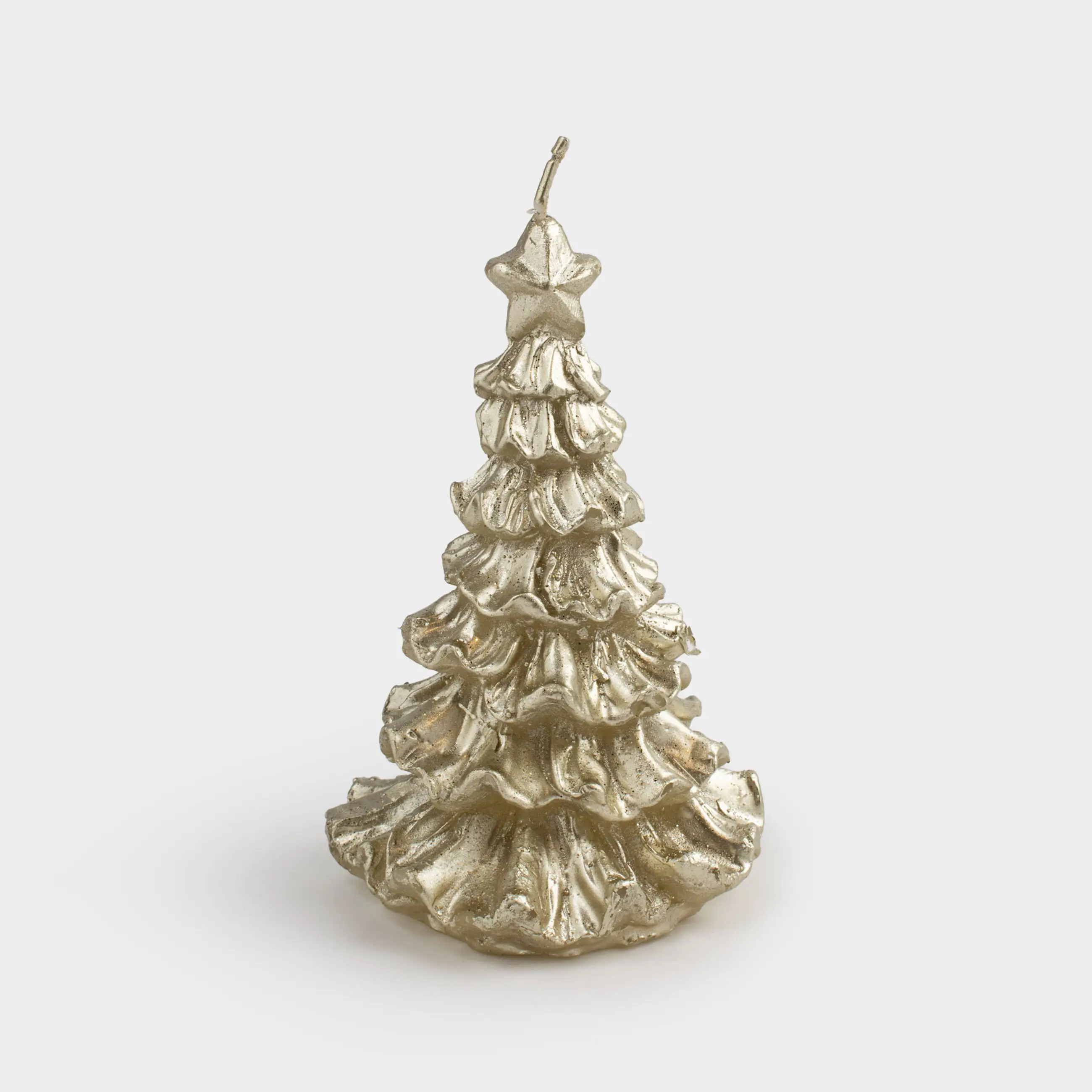 Свеча, 12 см, с блестками, шампань, Елка, Fir candle