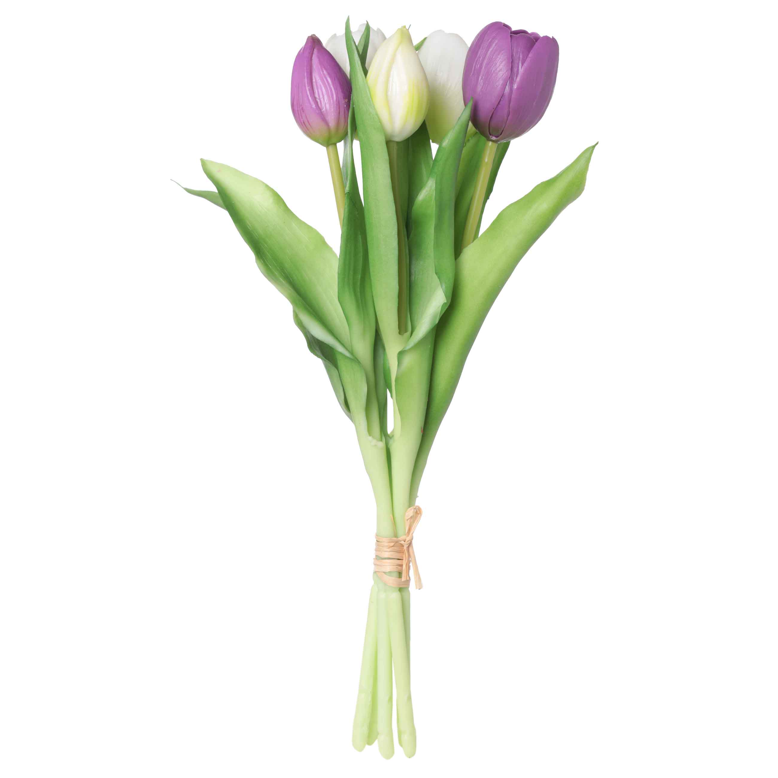 Букет декоративный, 29 см, в упаковке, ТЭП/бумага, Лиловые и белые тюльпаны, Tulip garden изображение № 2