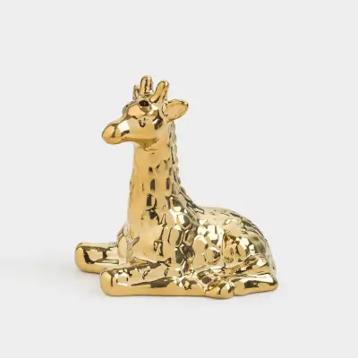 Емкость для соли или перца, 9 см, фарфор P, золотистая, Жираф, Giraffe