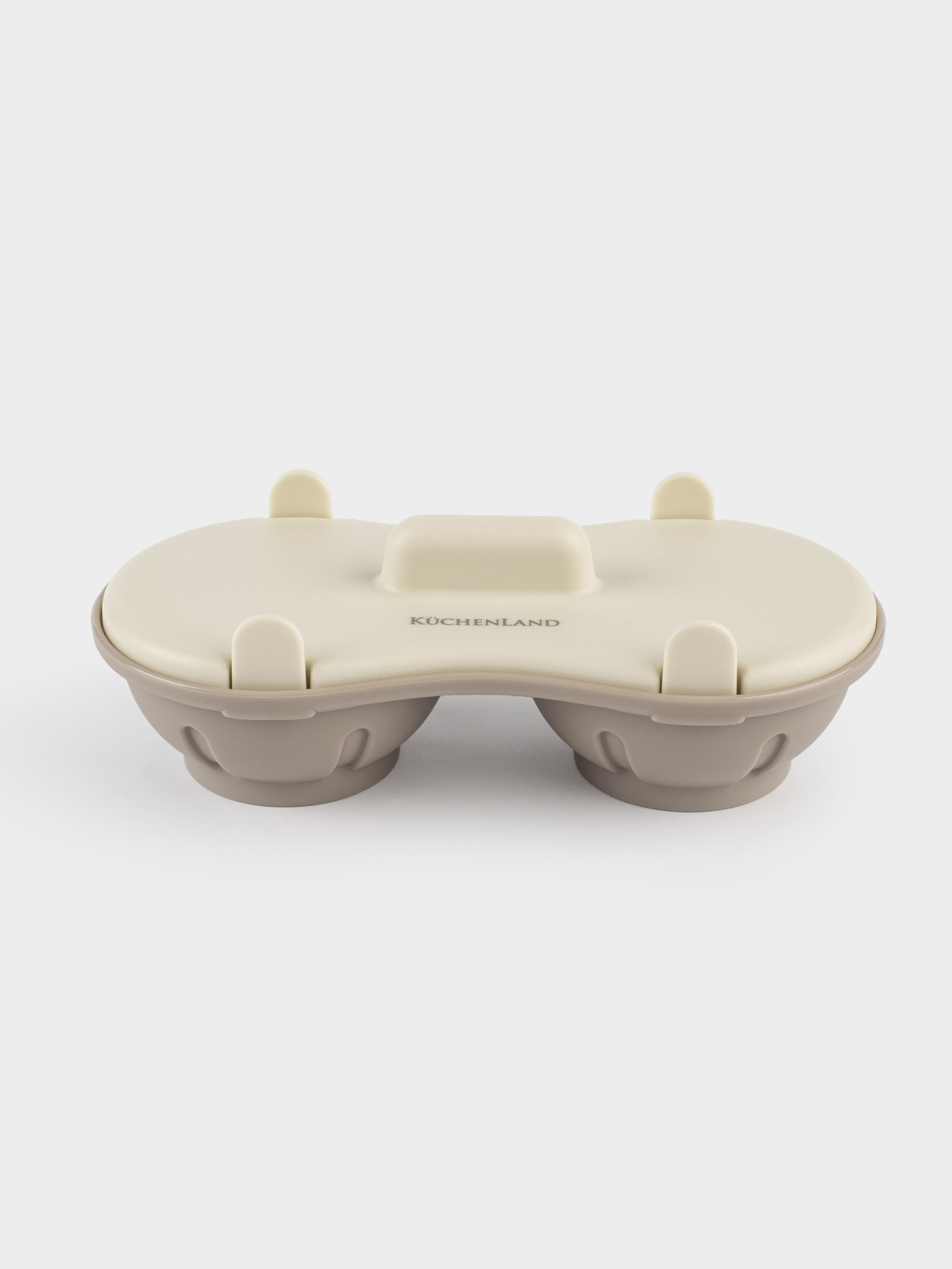 Форма для яйца-пашот в микроволновой печи, 21x11 см, 2 отд, пластик, бежевая, Soft kitchen, image-0