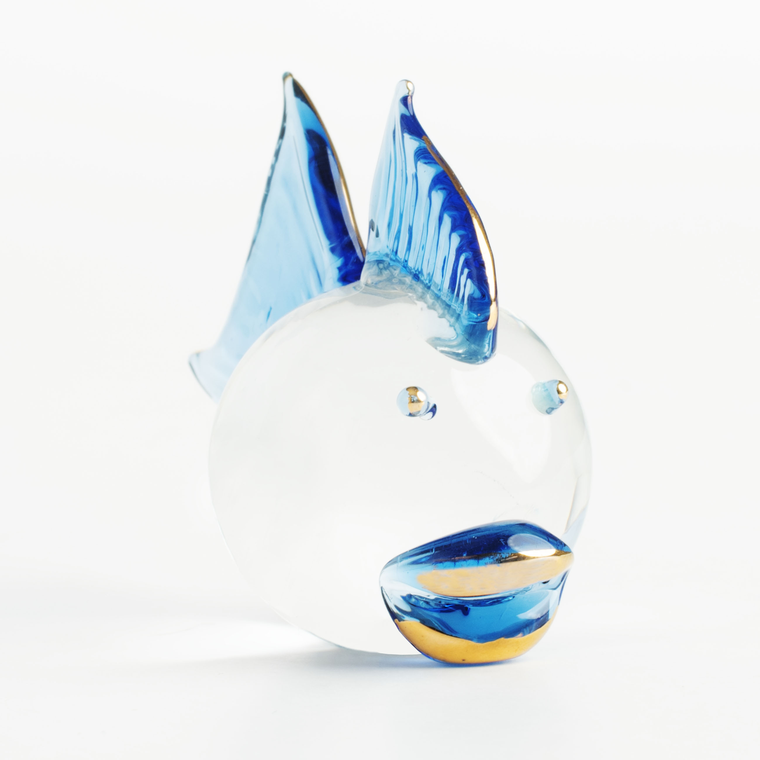 Статуэтка, 4 см, стекло, Рыбка с голубым плавником и хвостом, Vitreous изображение № 3