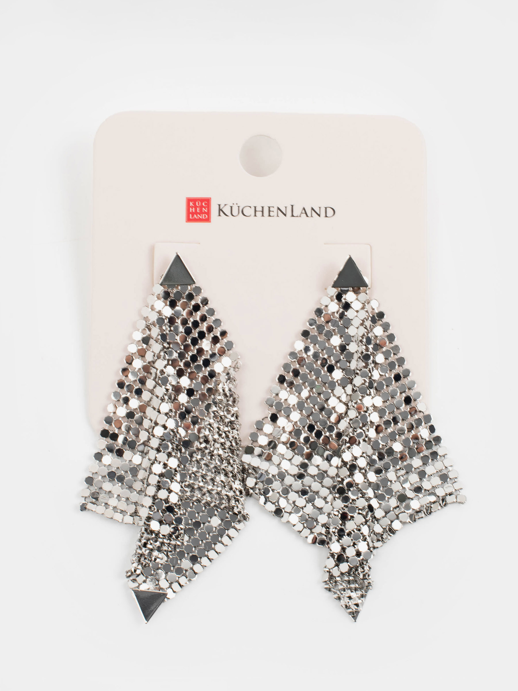 Серьги-пусеты, 7 см, металл, серебристые, Jewelry, image-2