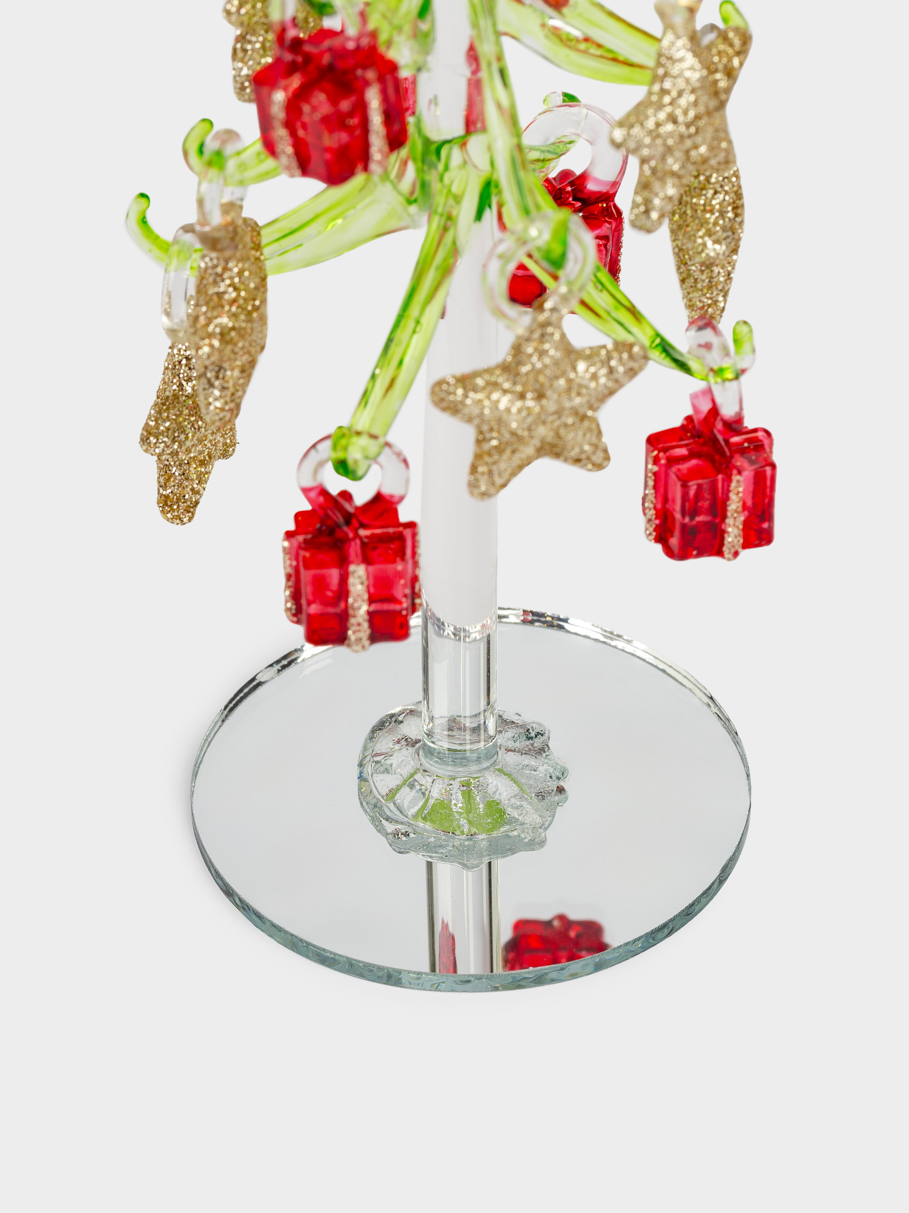 Статуэтка, 20 см, с подвесками, стекло, Ель с игрушками, Christmas vitreous, image-1