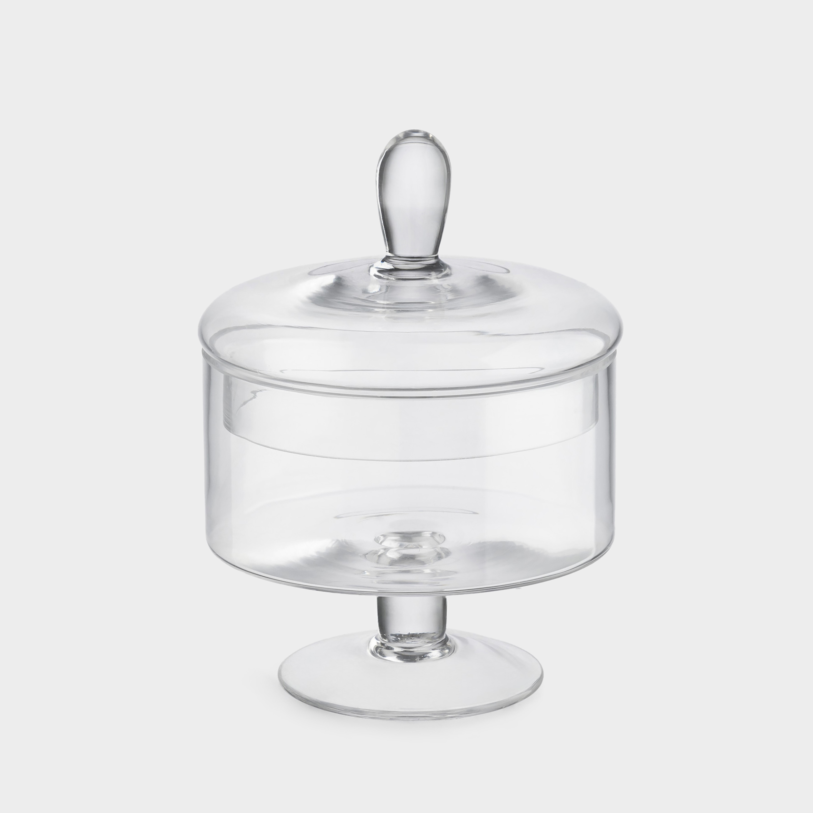 Конфетница 13х17 см 750 мл на ножке с крышкой стекло Clear 1990₽