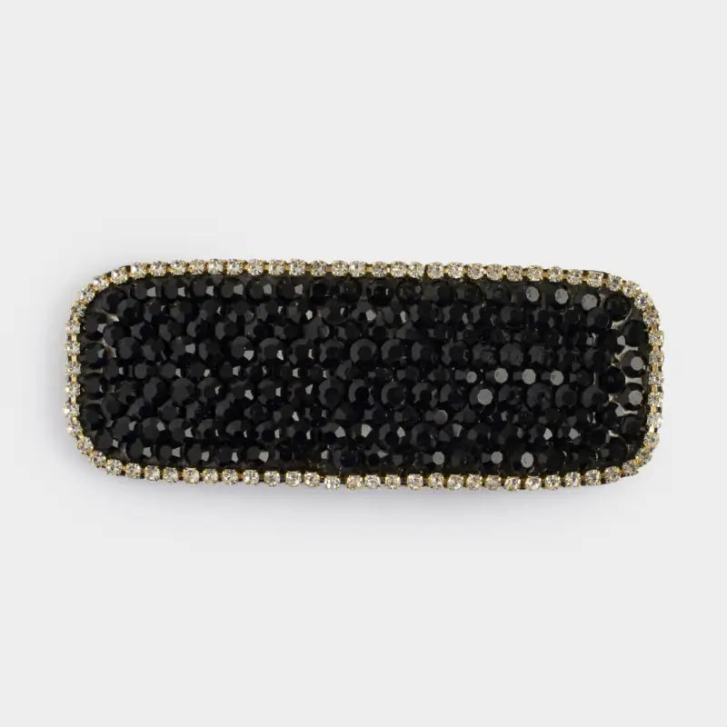 Заколка для волос, 7 см, акрил/металл, черная, Jewelry black