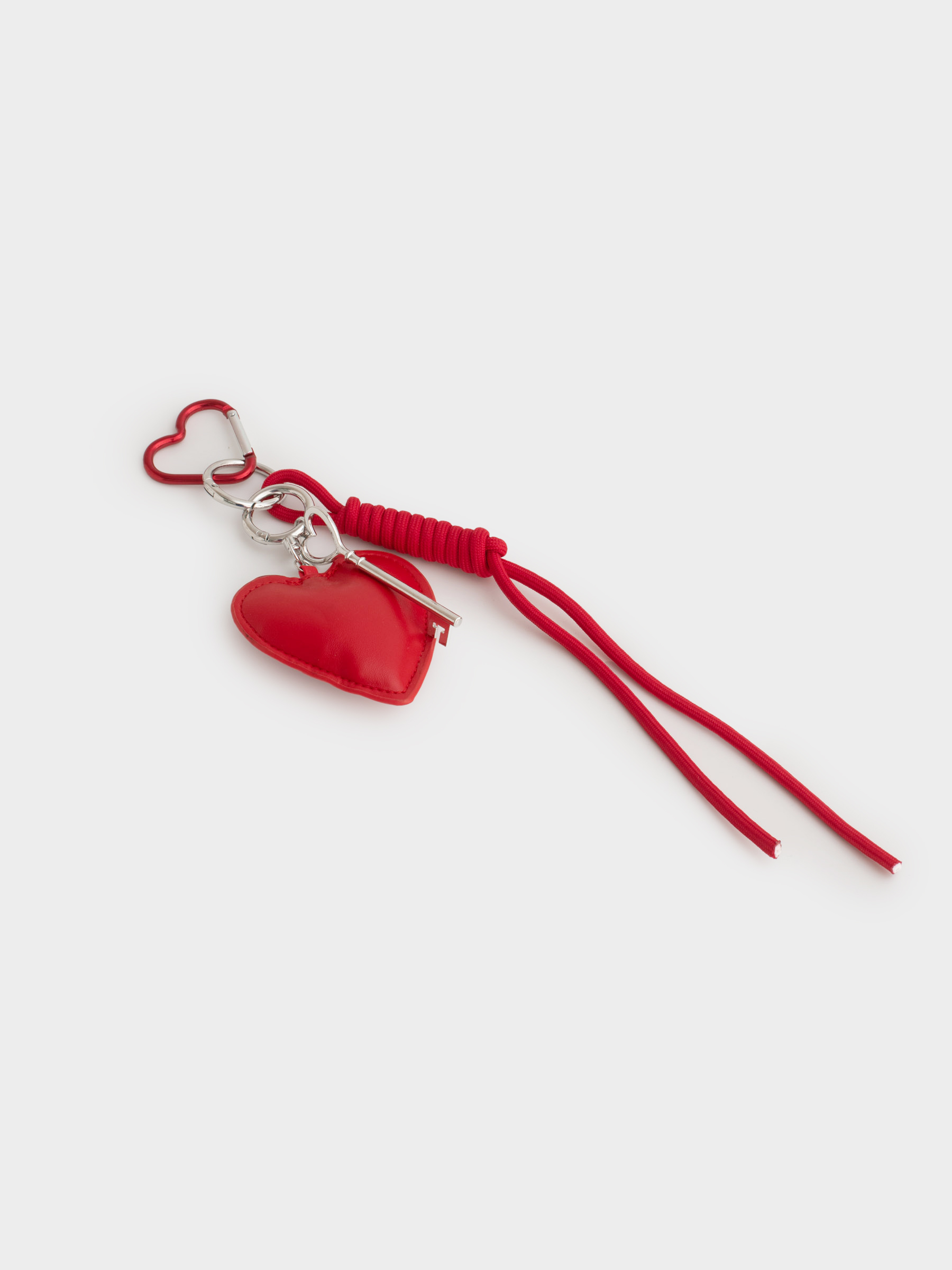 Брелок, 8 см, полиэстер/полиуретан/металл, красный, Сердце, Keychain heart, image-5